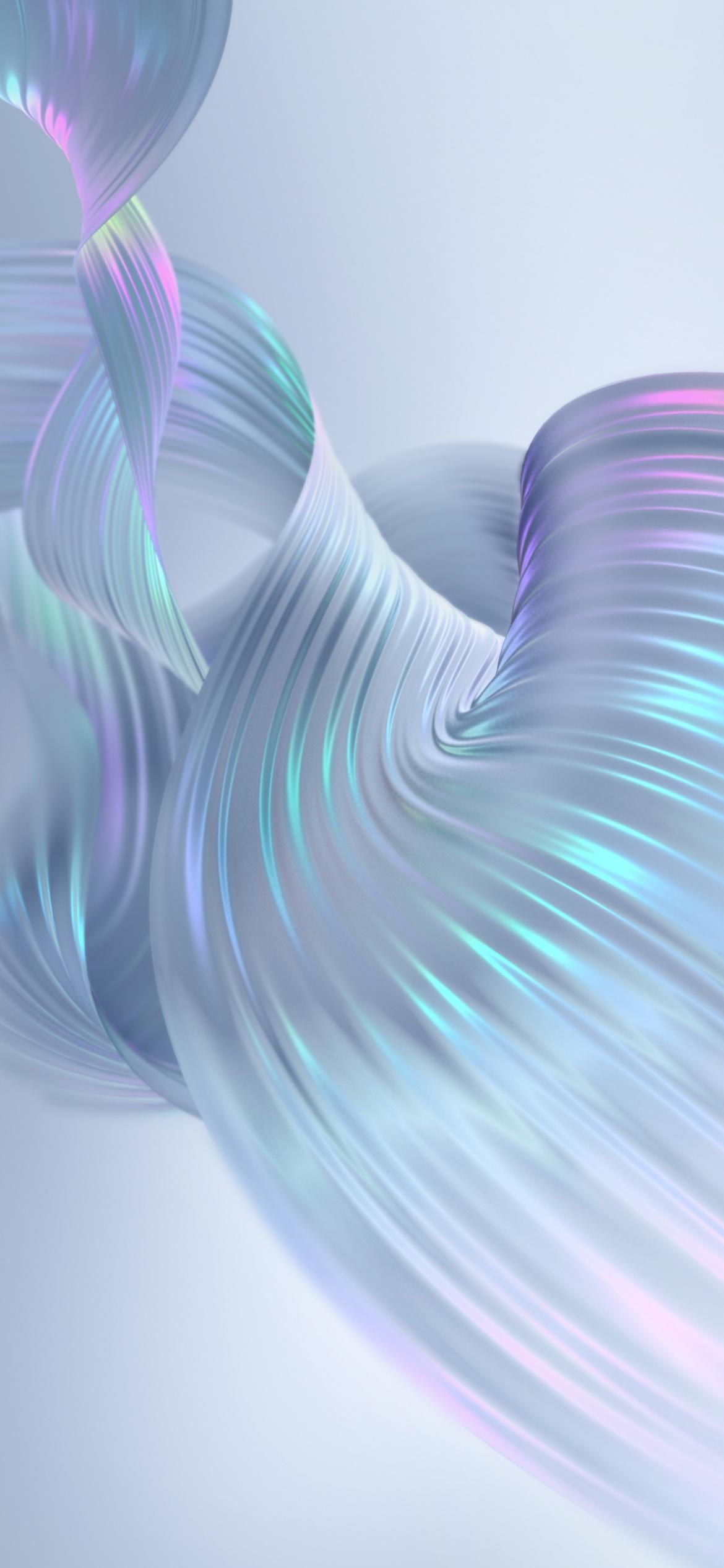 1170x2532 White Wallpaper 4K, Angel wings, Colorful, Shining, Huawei MediaPad, Abstract