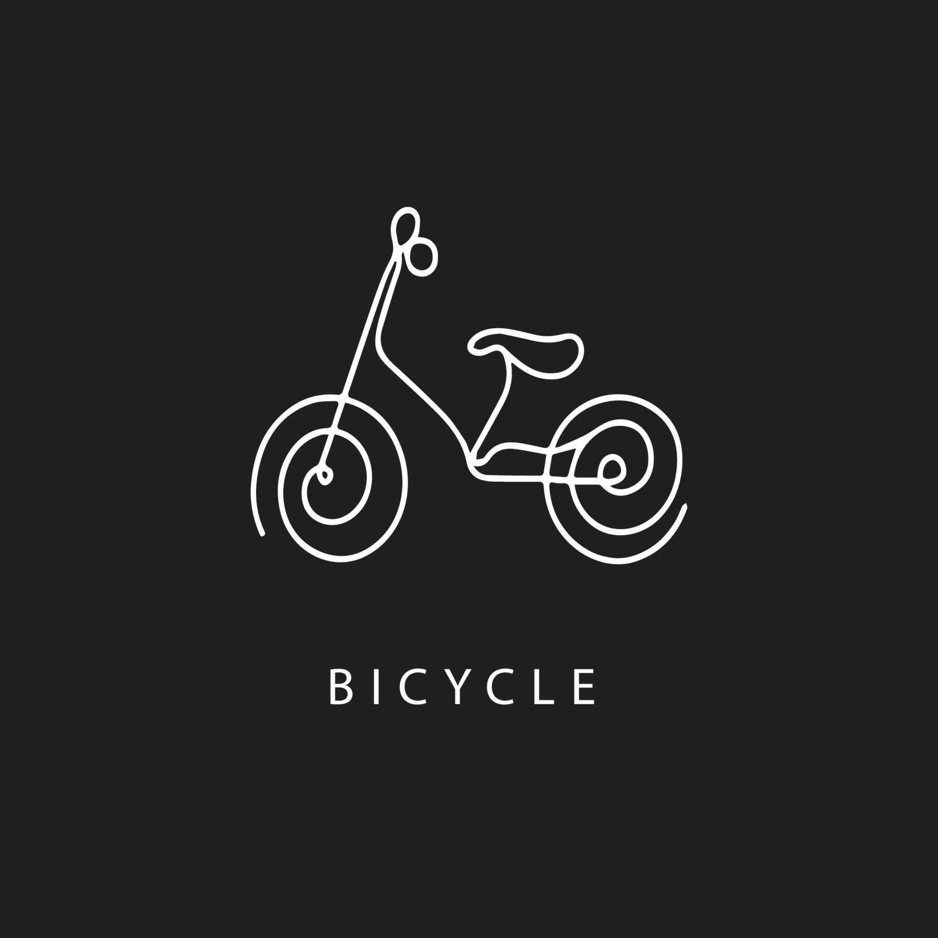 1920x1920 Retro simple mountain bike badge logo design line art
