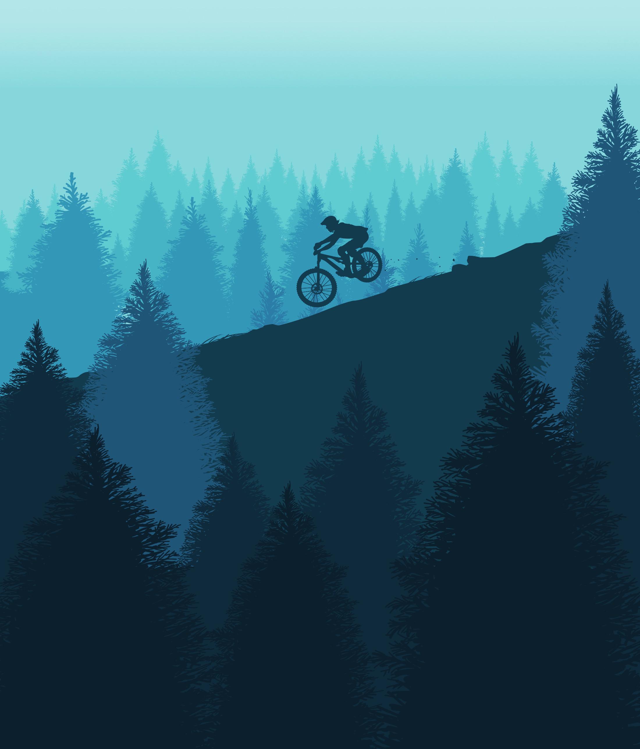 2200x2576 LaSpina Illustration Bike Forest Enduro