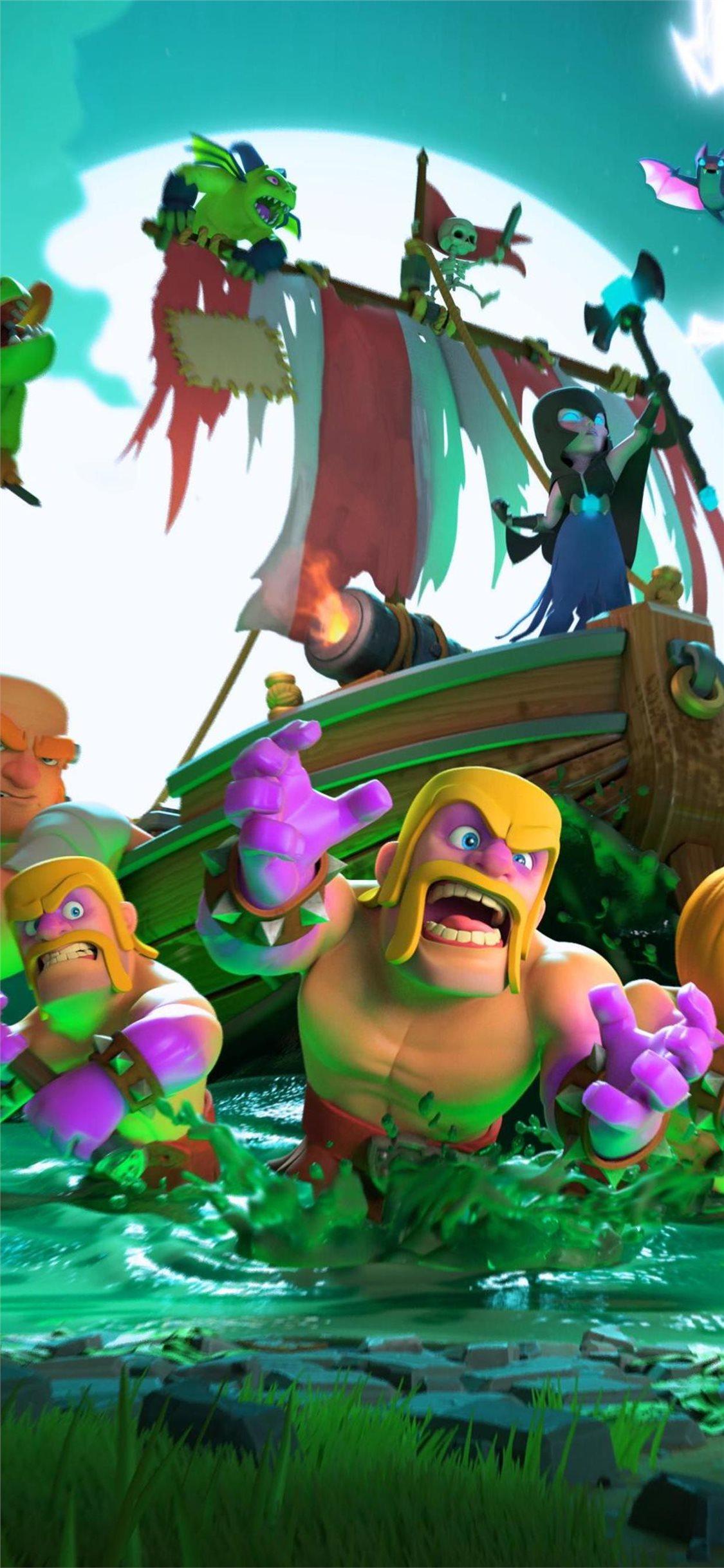 1125x2436 clash of clans halloween 4k iPhone 11 Wallpaper Free Download