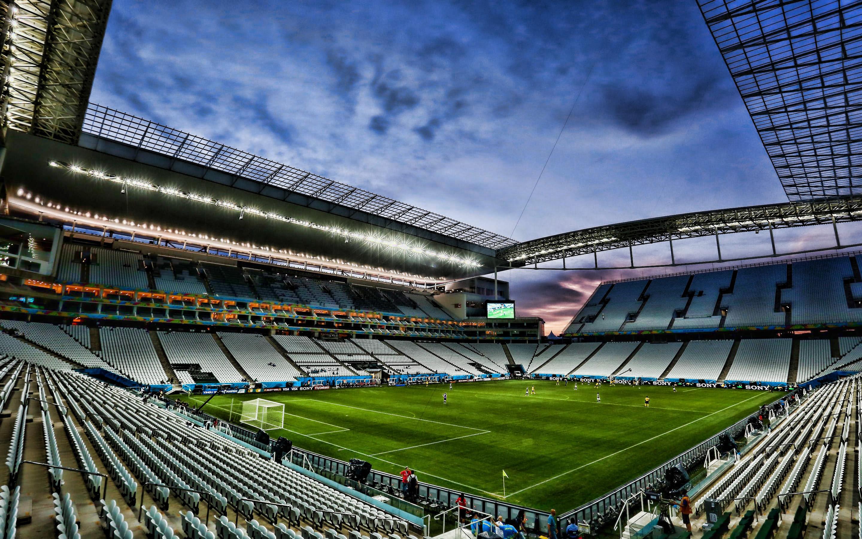 2880x1800 Download wallpaper Arena Corinthians, empty stadium, Corinthians Stadium, soccer, Serie A, Sport Club Corinthians Paulista, Brazil, HDR for desktop with resolution 2880x1800. High Quality HD picture wallpaper