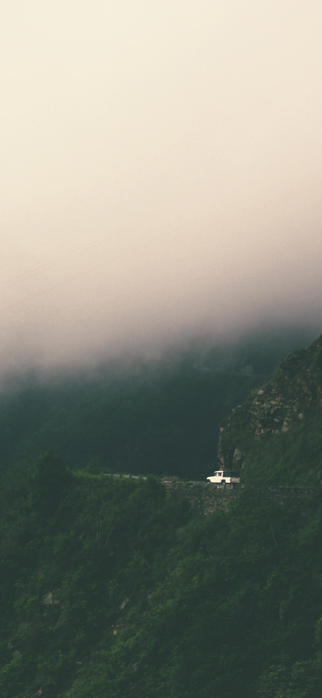 1125x2436 nature mountain cloud green