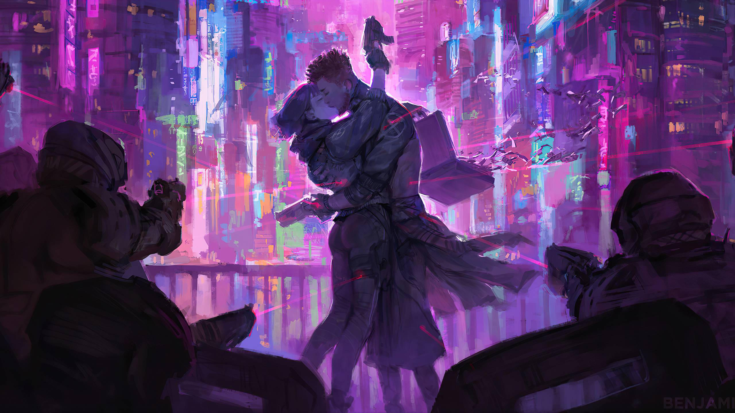 2560x1440 Cyberpunk Couple in Future 1440P Resolution Wallpaper, HD Games 4K Wallpaper, Image, Photo and Background