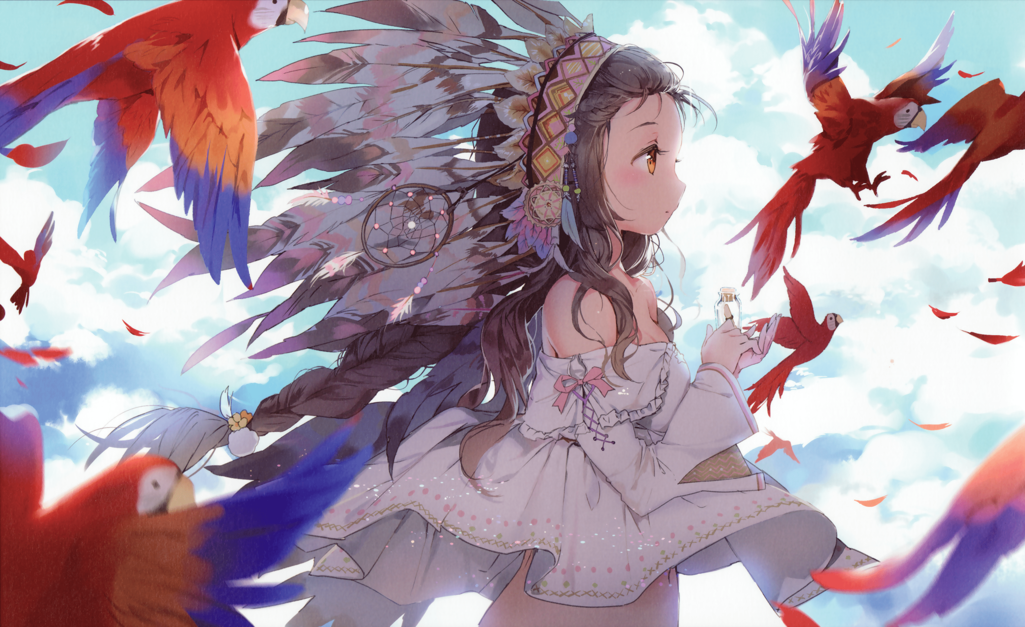 3395x2078 Anime Girl HD Wallpaper and Background