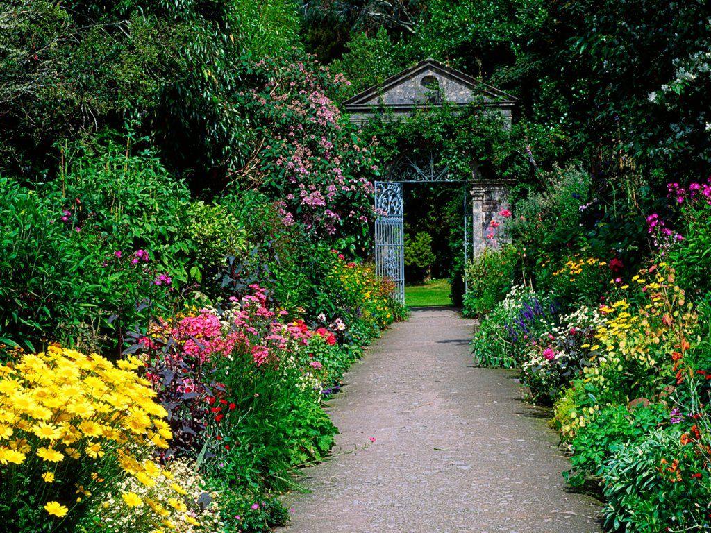 1024x768 Walled Garden, Garnish Island, West Cork, Ireland. West cork, Irish image, Garden wall