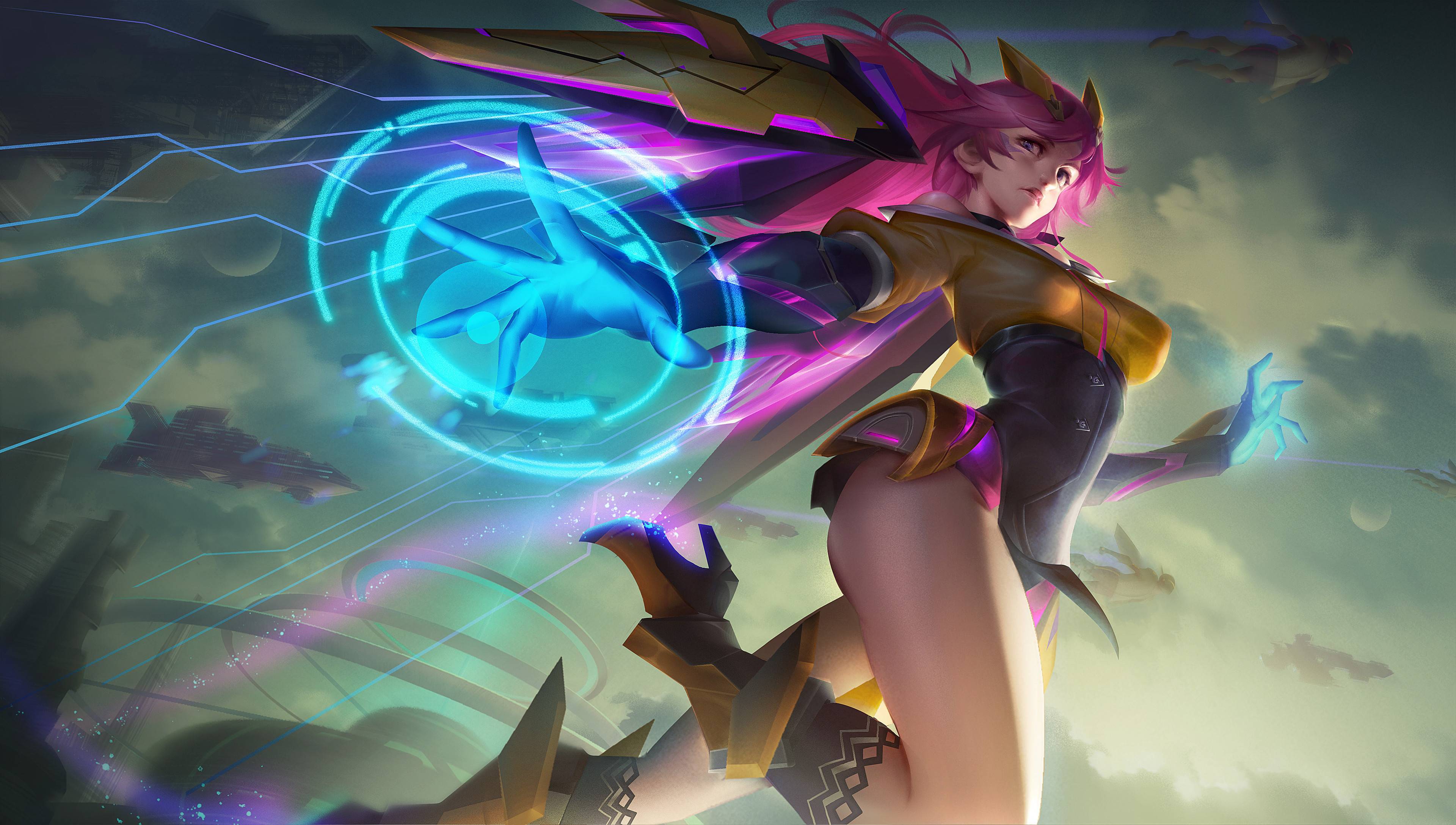 3840x2177 Pink Hair Powerful Girl 4k, HD Artist, 4k Wallpaper, Image, Background, Photo and Picture