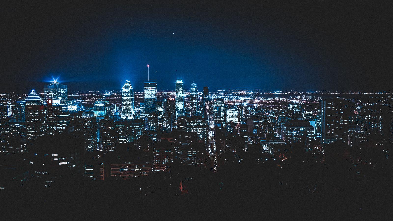 1600x900 Download wallpaper 1600x900 montreal, canada, night city, skyscrapers widescreen 16:9 HD background