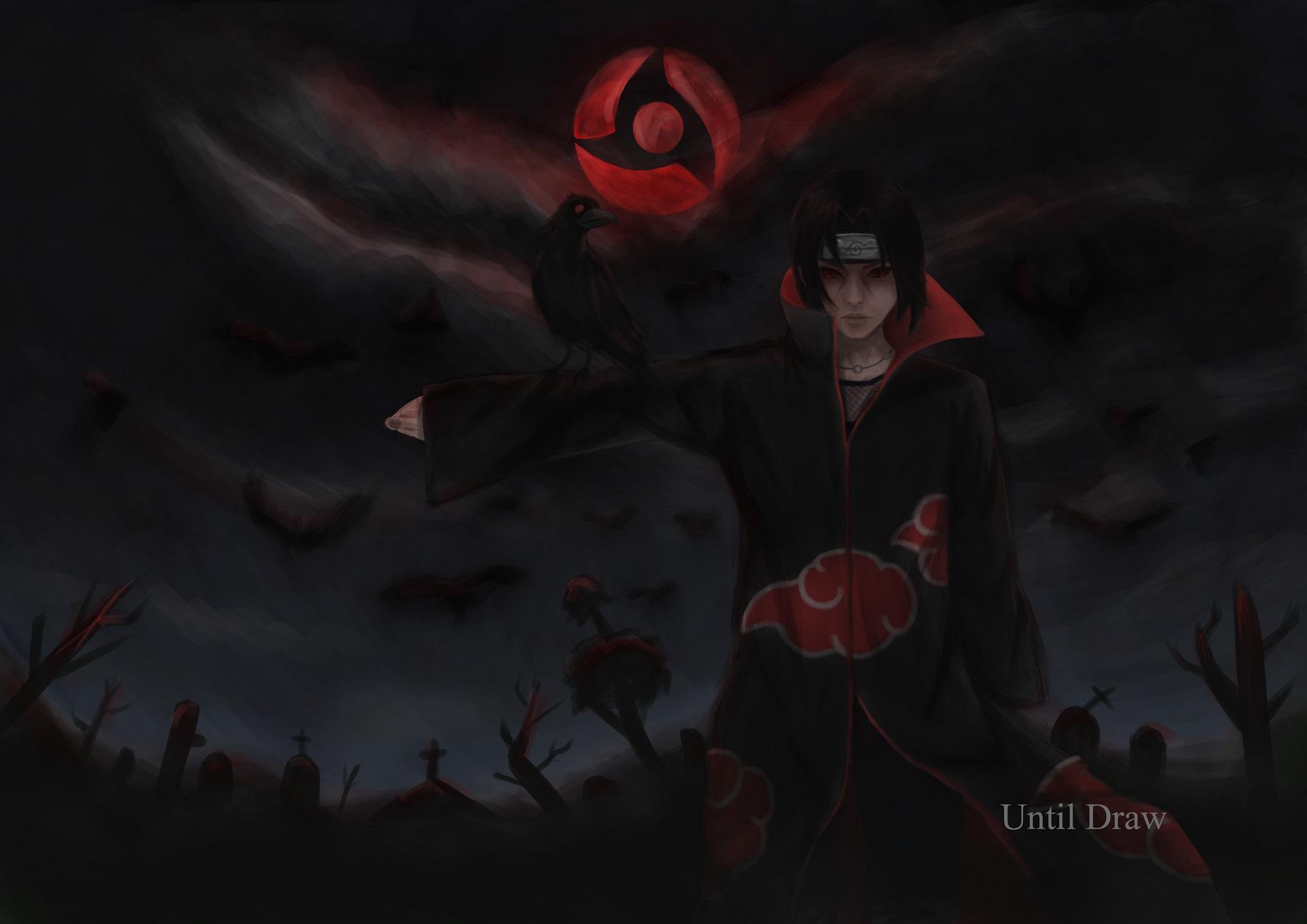 1920x1357 Download wallpaper Uchiha Itachi, NARUTO, Mangekyou Sharingan, Pixiv, Black Bird, Genjutsu, section shonen in resolution 1920x1357