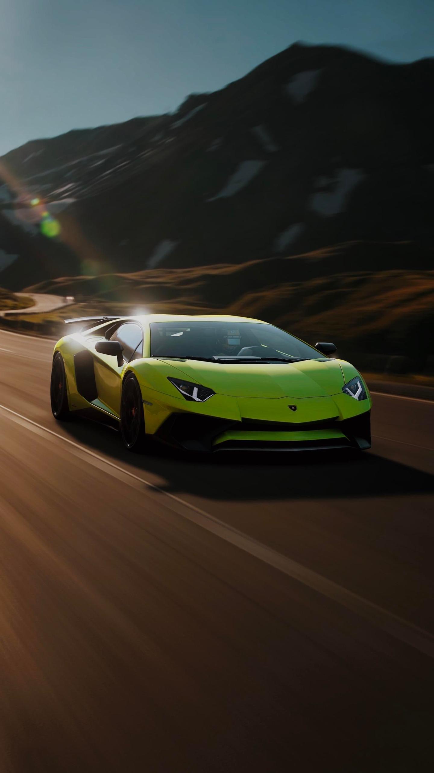 1440x2560 Green Lamborghini Aventador Wallpaper For Tech
