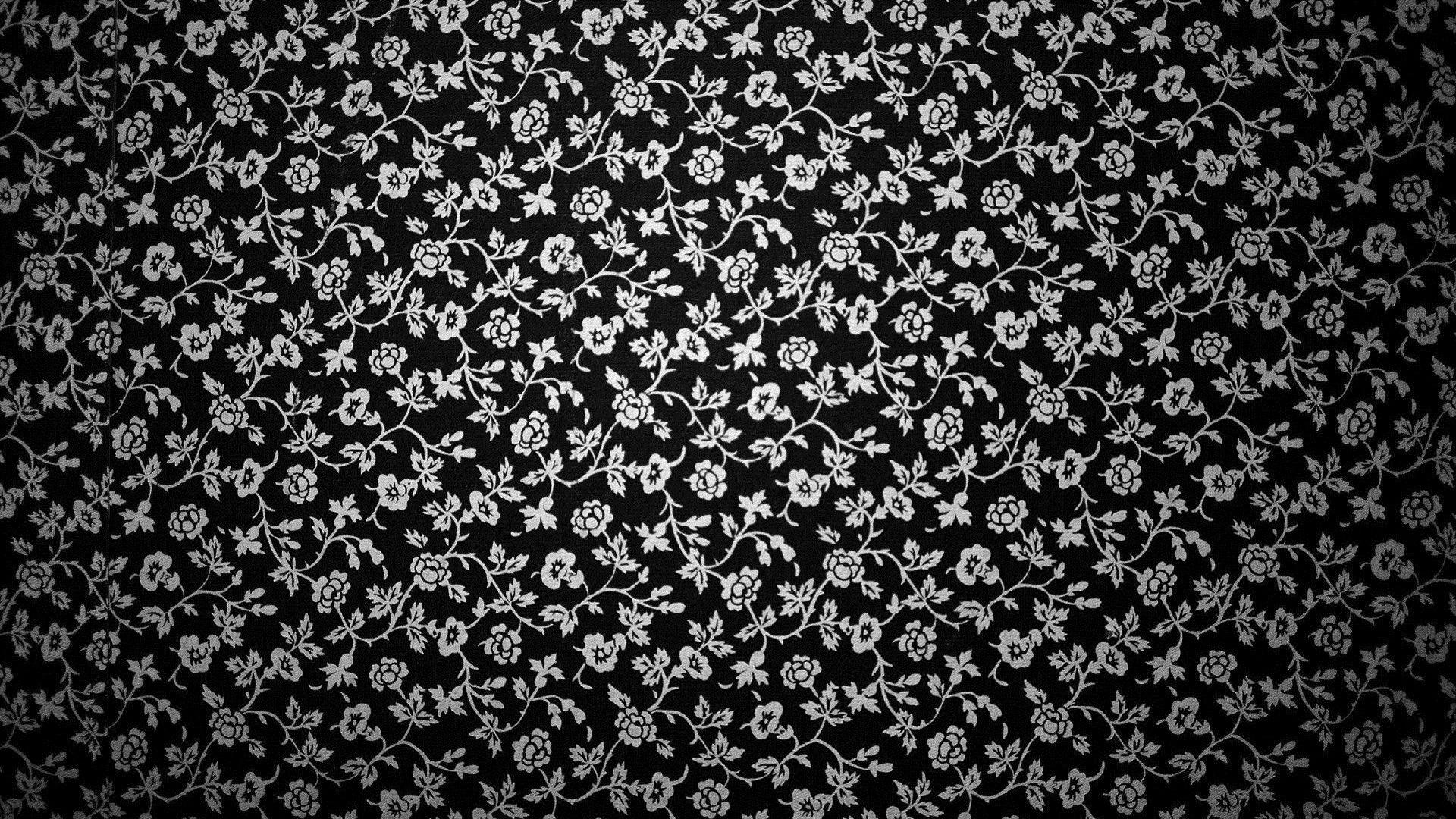 1920x1080 Black and White Floral Wallpaper