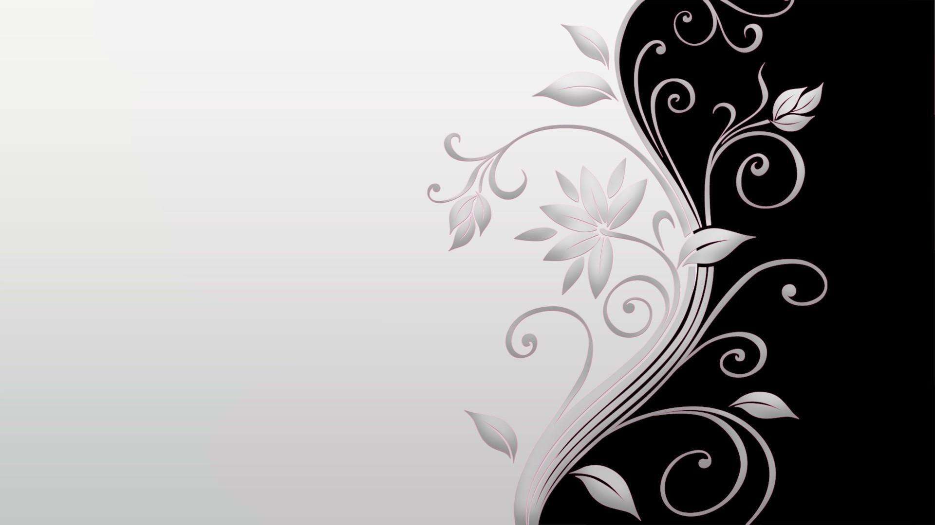 1920x1080 Black And White Flower Wallpaper