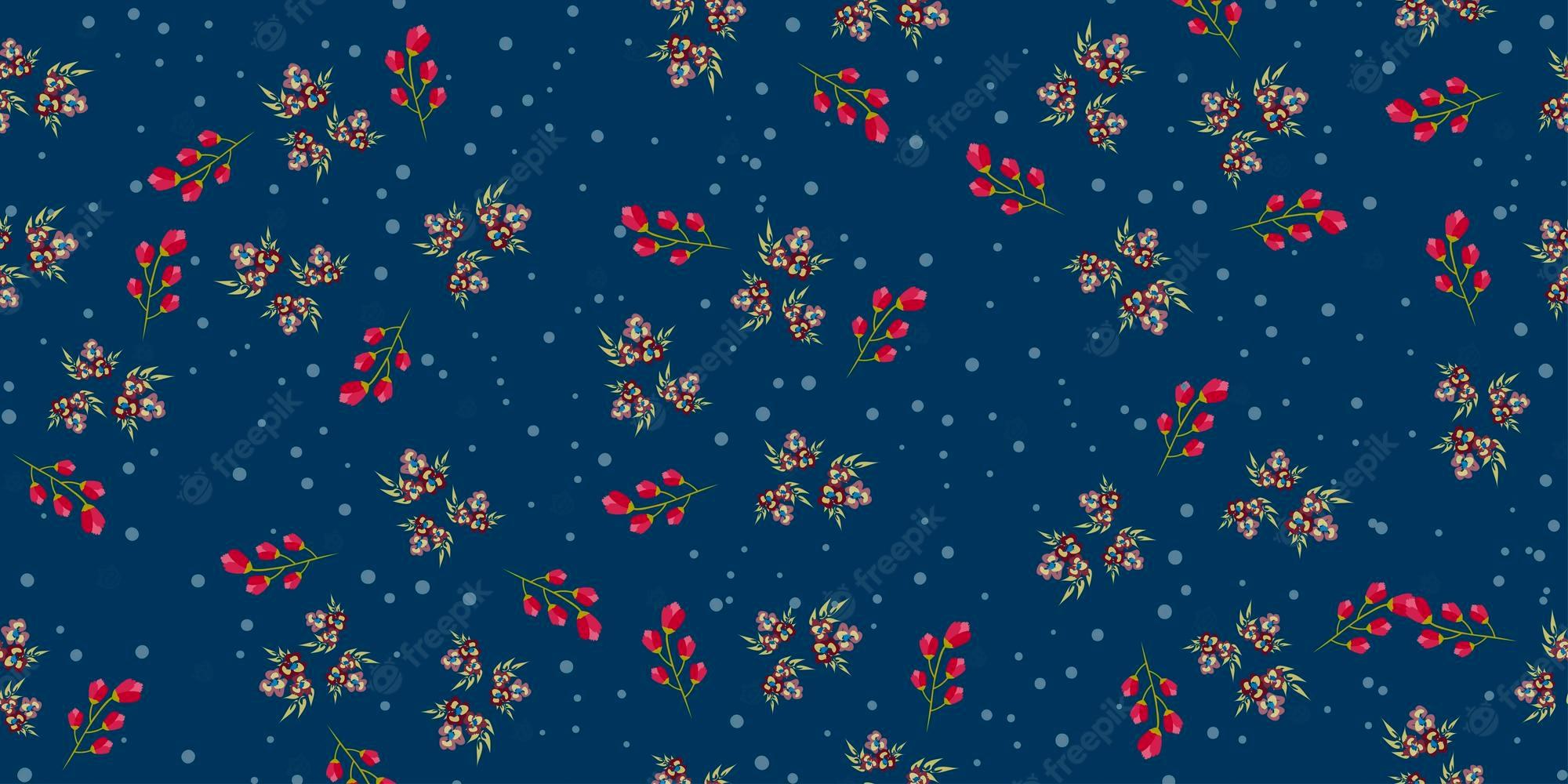 2000x1000 Premium Vector. Simple cute pattern in small flowers. shabby chic millefleurs. floral seamless background for dress, manufacturing, wallpaper, print, gift wrap and scrapbooking