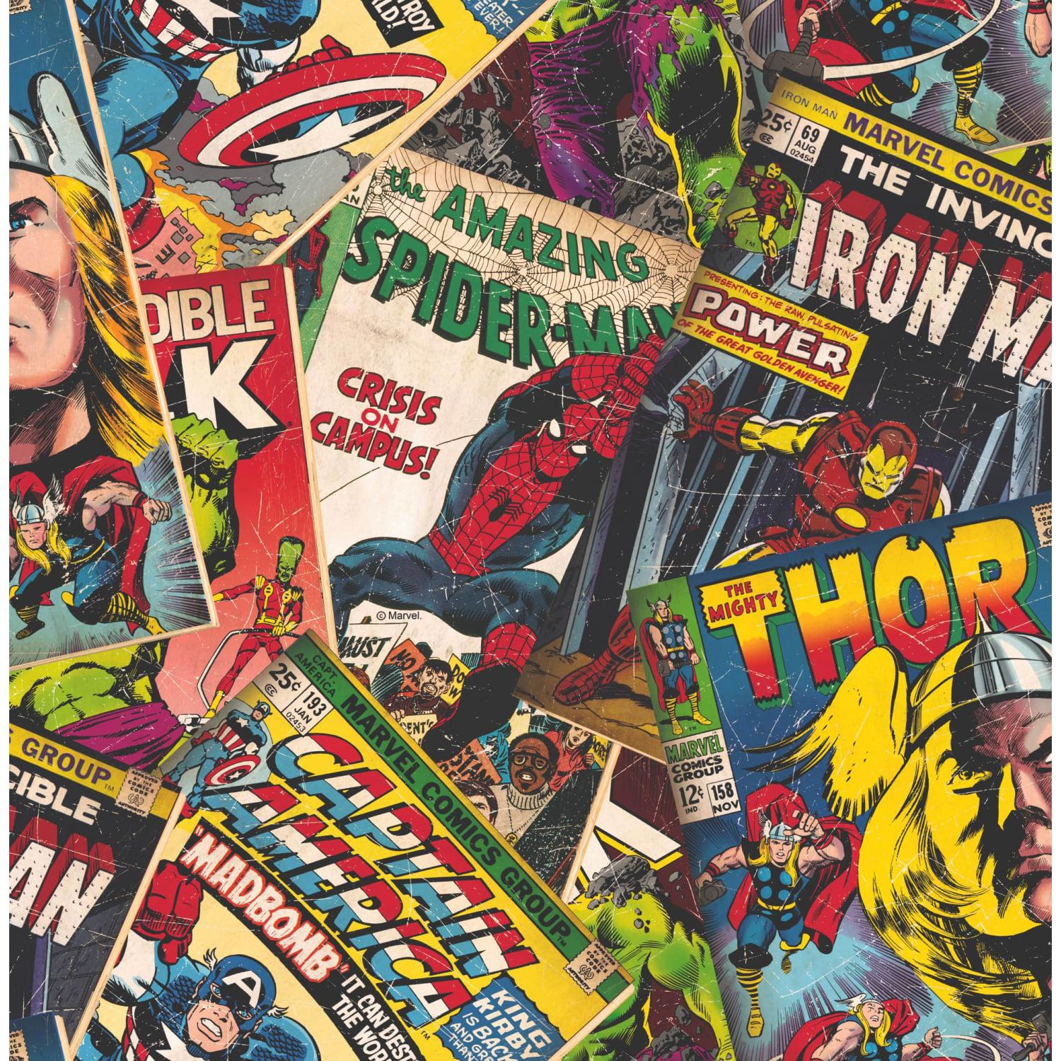 1500x1500 Marvel Heroes Cover Story Comic Book Wallpaper 10m. Wickes.co.uk