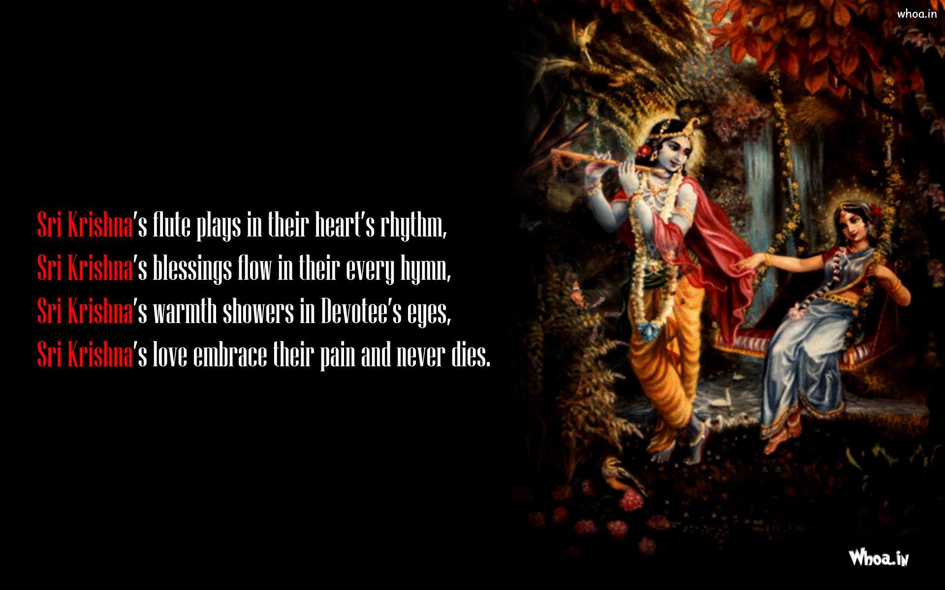 1920x1200 Radha Swinging On Swing Besides Krishna Quotes Wallpaper