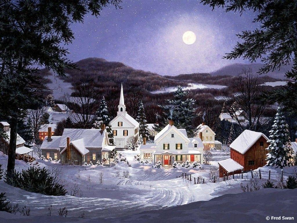 1024x768 Merry Christmas!. Christmas art, Christmas scenes, Christmas night