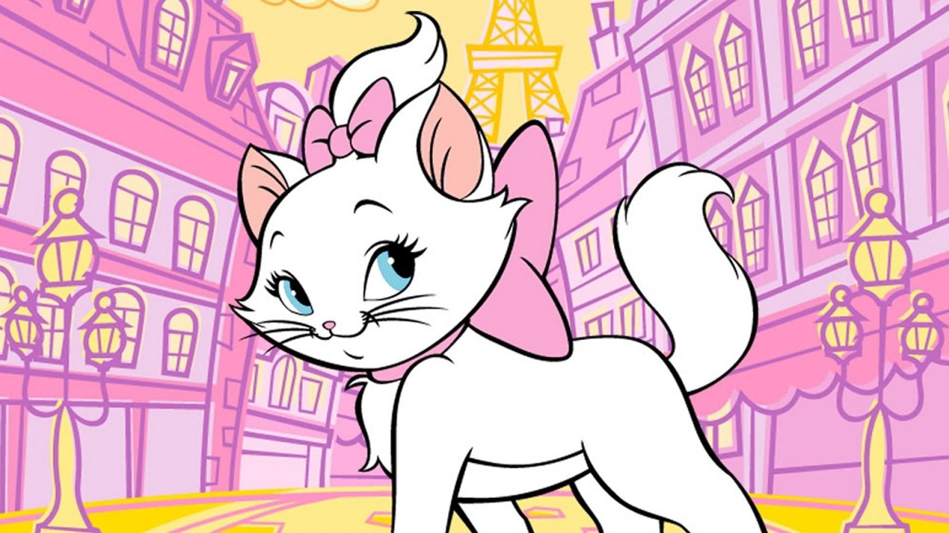 1920x1080 Cute Cartoon Cat Wallpaper