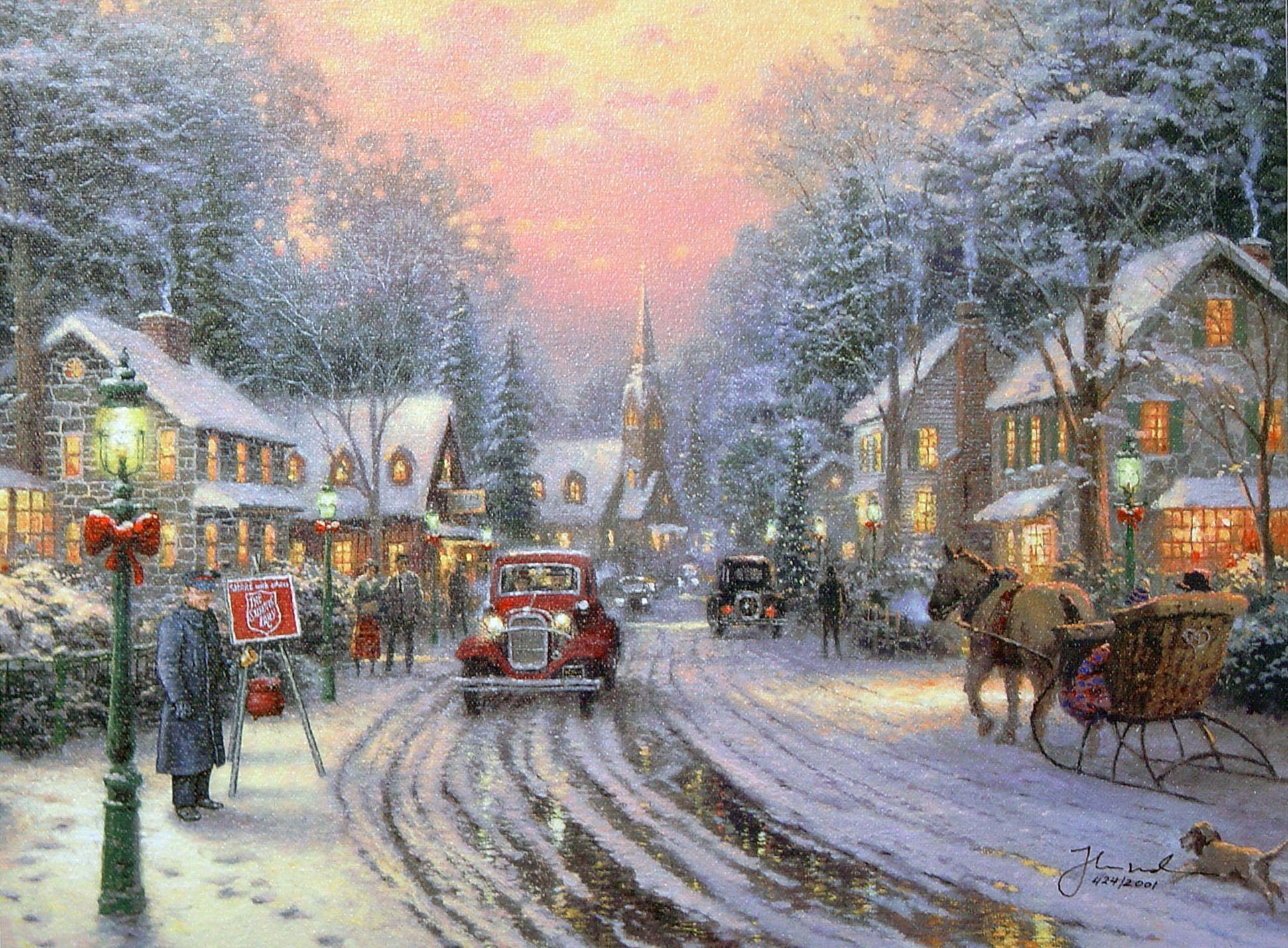 1942x1429 Thomas Kinkade Christmas Desktop Wallpaper