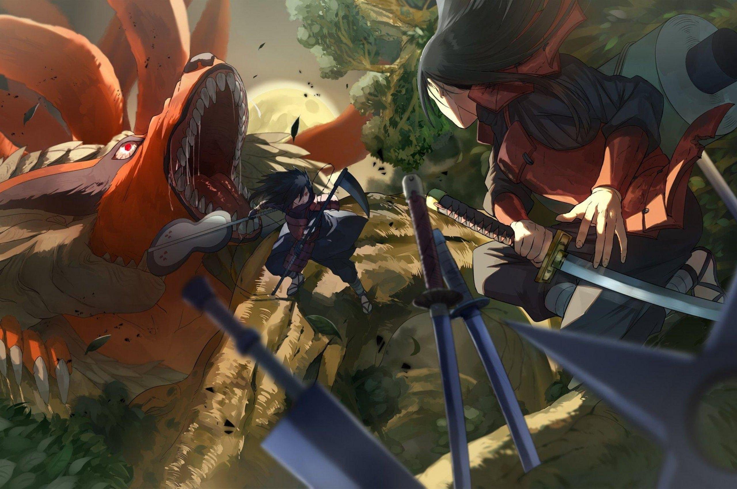2560x1700 Download 2560x1700 Naruto, Kyuubi, , Uchiha Madara, Senju Hashirama