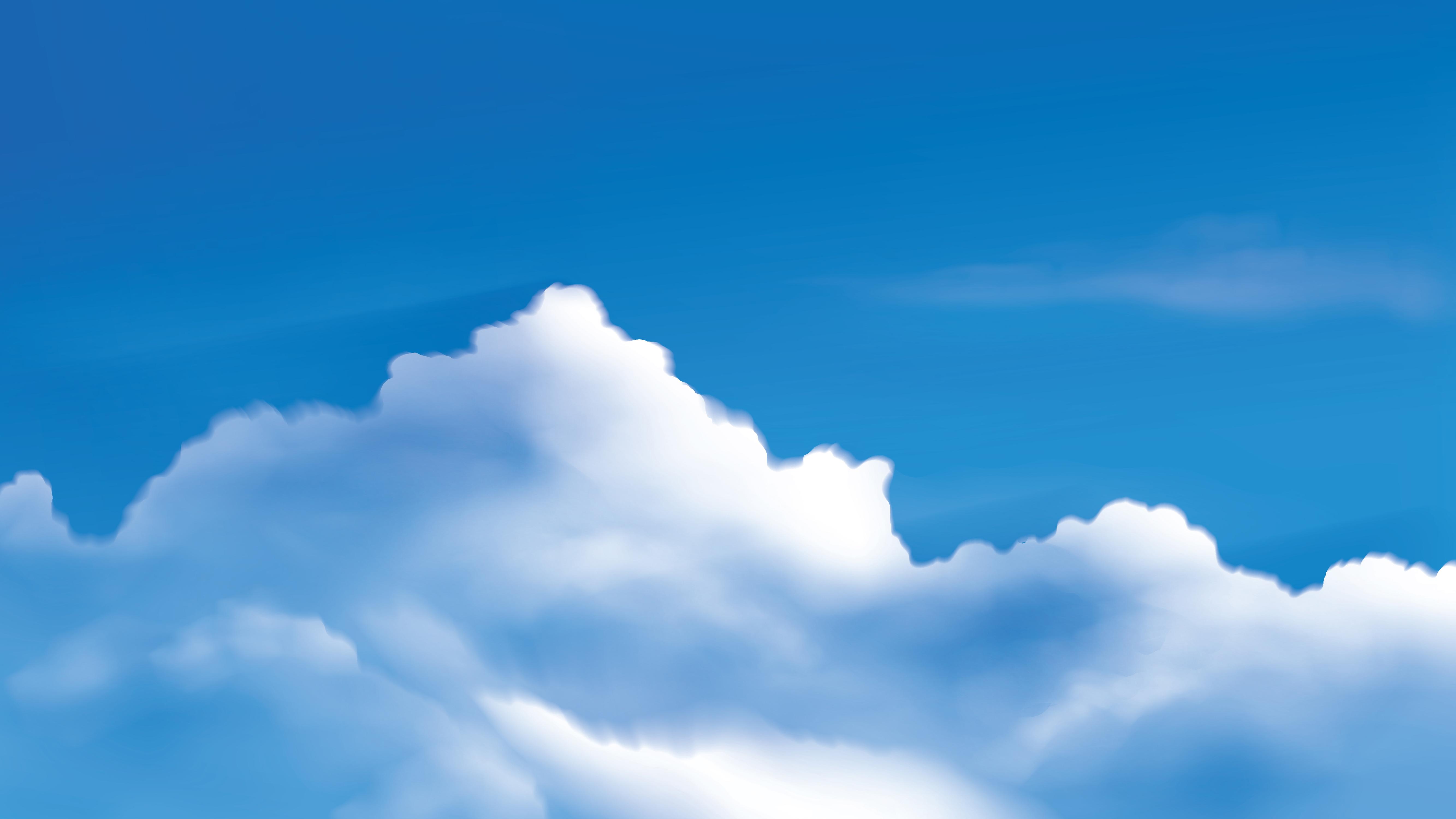 5333x3000 Cumulus clouds on the bright blue sky