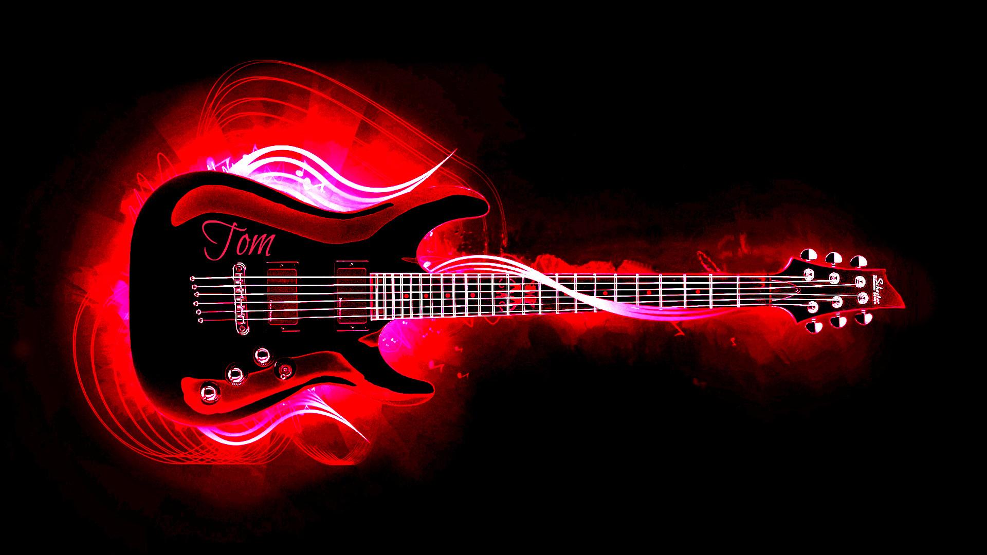 1920x1080 Flaming Guitar Wallpaper