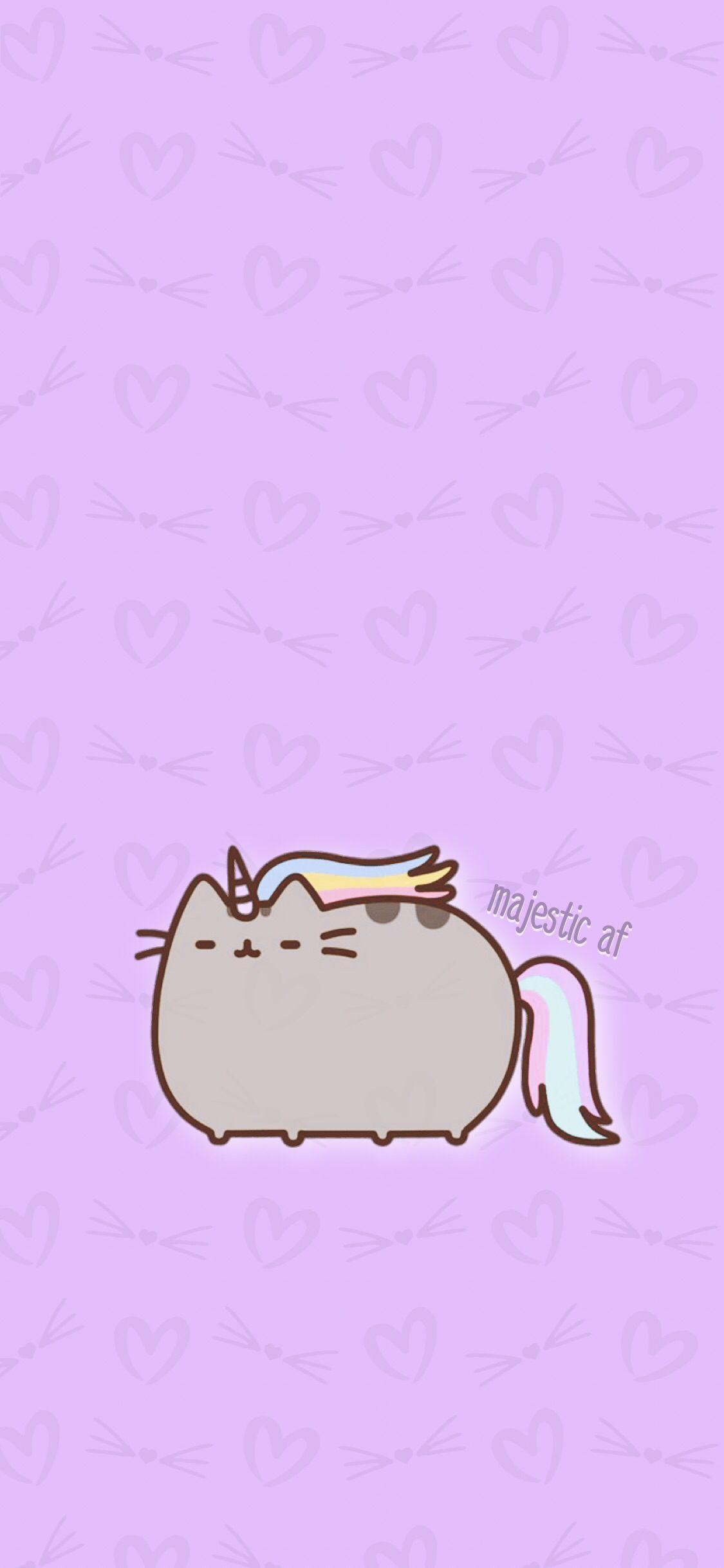 1125x2436 Cute Pusheen Wallpaper