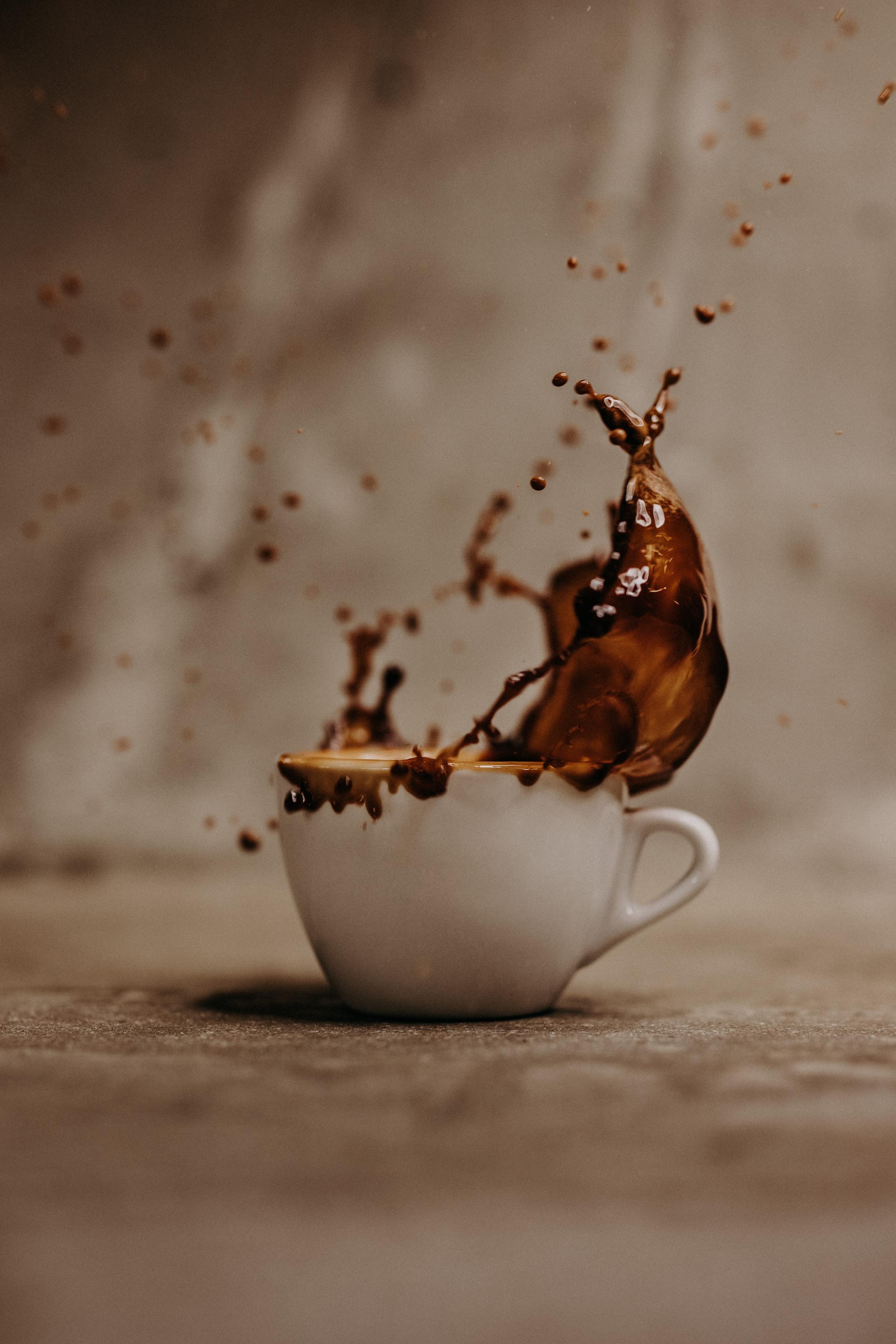 2400x3598 Mobile wallpaper: Coffee, Food, Drops, Cup, Spray, Drink, Beverage, 99523 download the picture for free