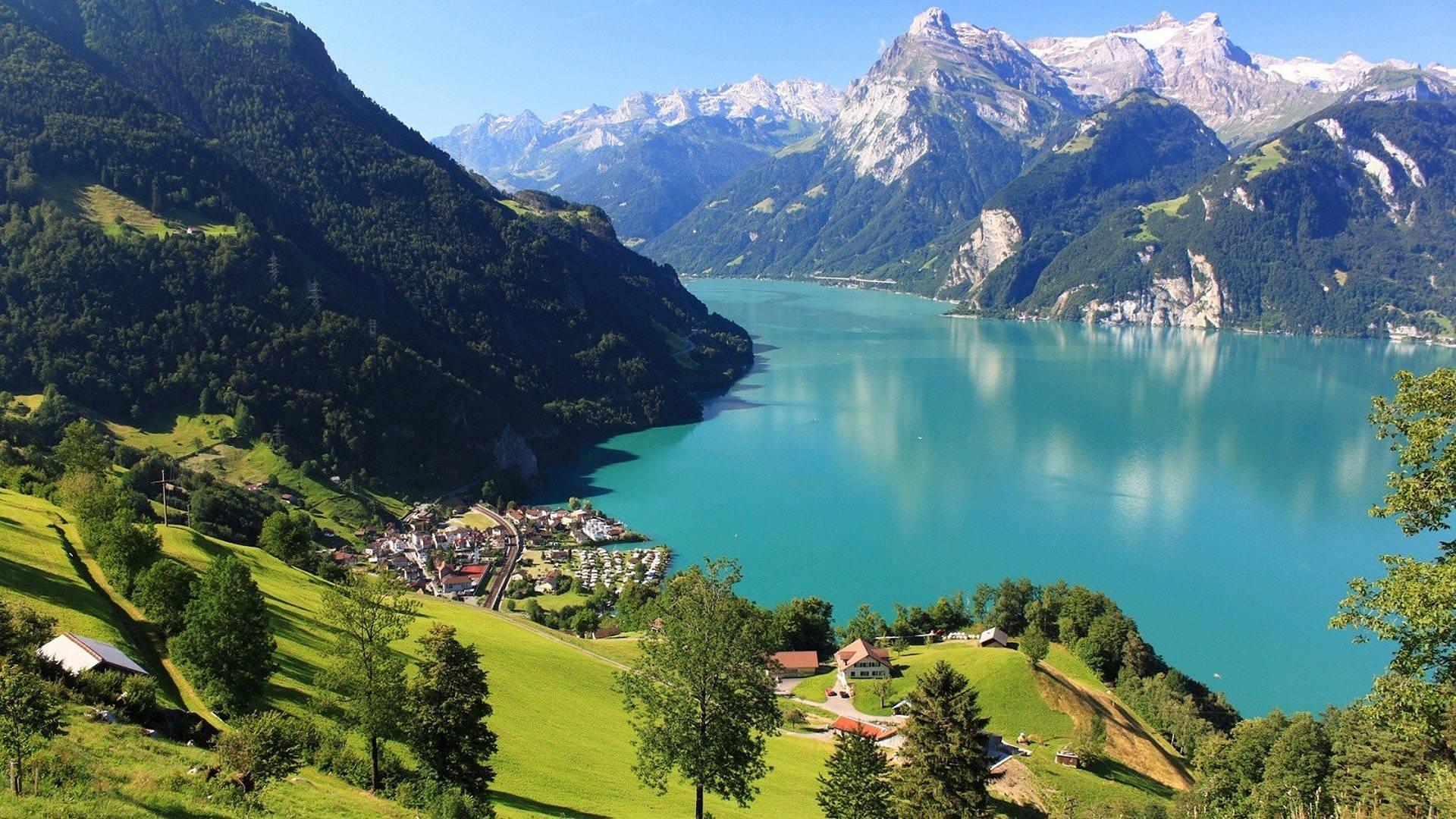 1920x1080 Download Swiss Alps Blue Lake Wallpaper