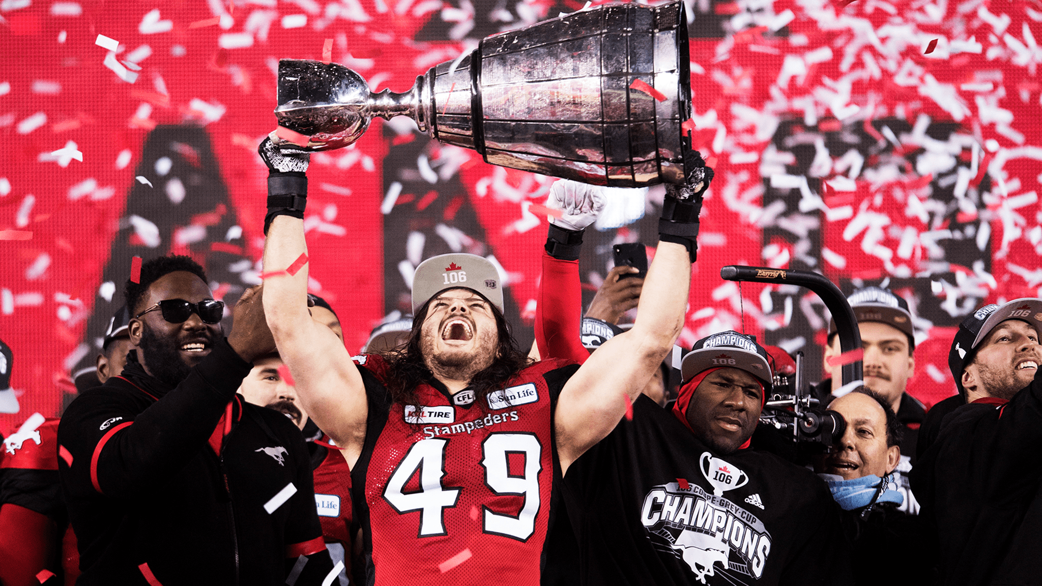 2048x1152 The Calgary Stampeders are presented with the 106th Grey Cup