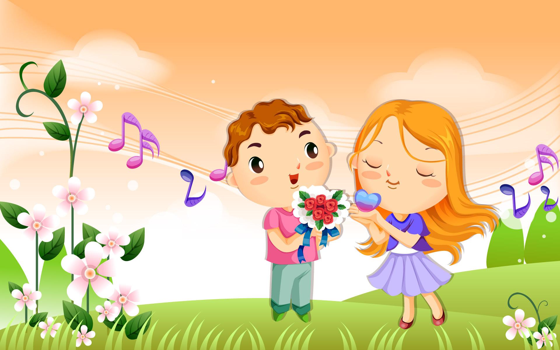 1920x1200 animated cute cartoon couple