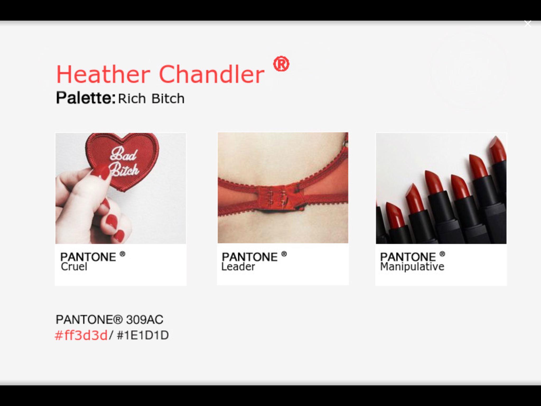 2048x1536 My heather chandler Pantone palette graphic edit ! ( other character palettes will be posted )