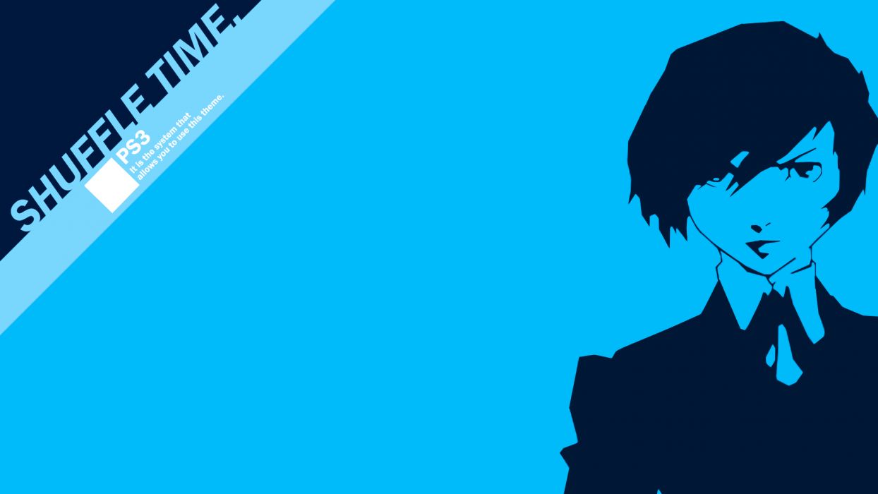 1244x700 Blue Persona series Persona 3 simple background Arisato Minato wallpaperx1080