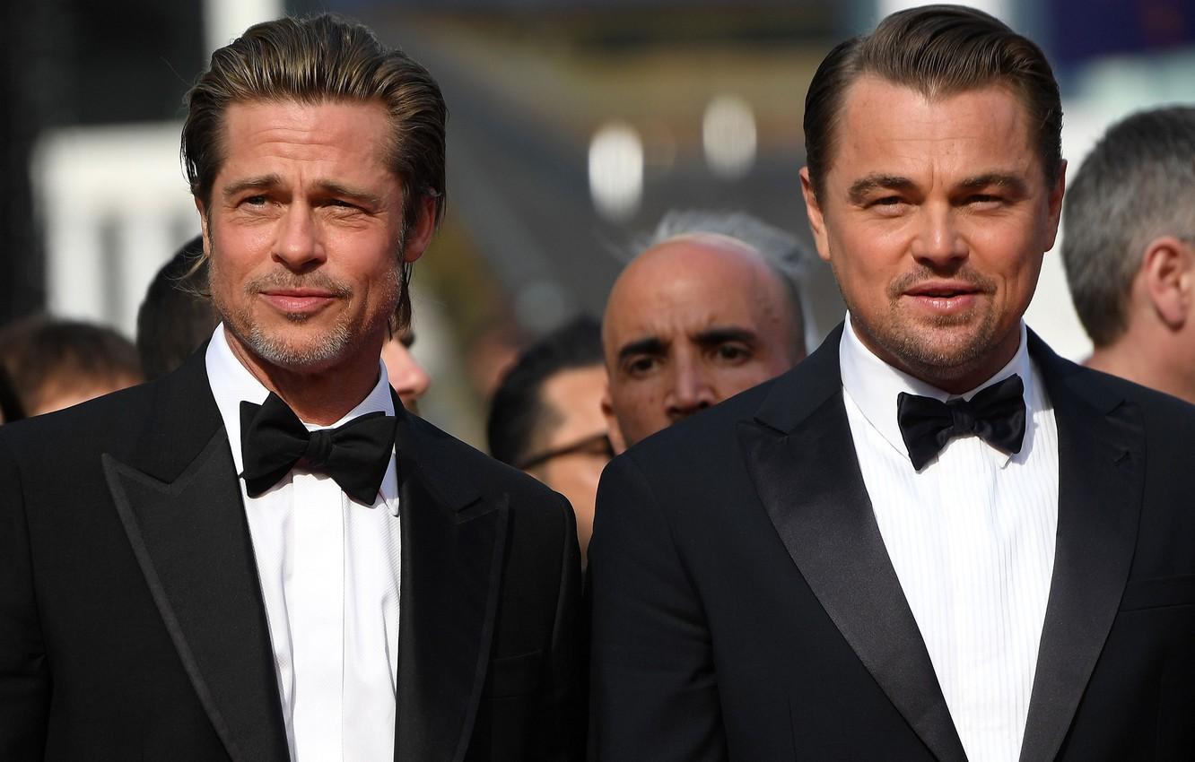 1332x850 Wallpaper actors, Brad Pitt, Leonardo DiCaprio image for desktop, section мужчины