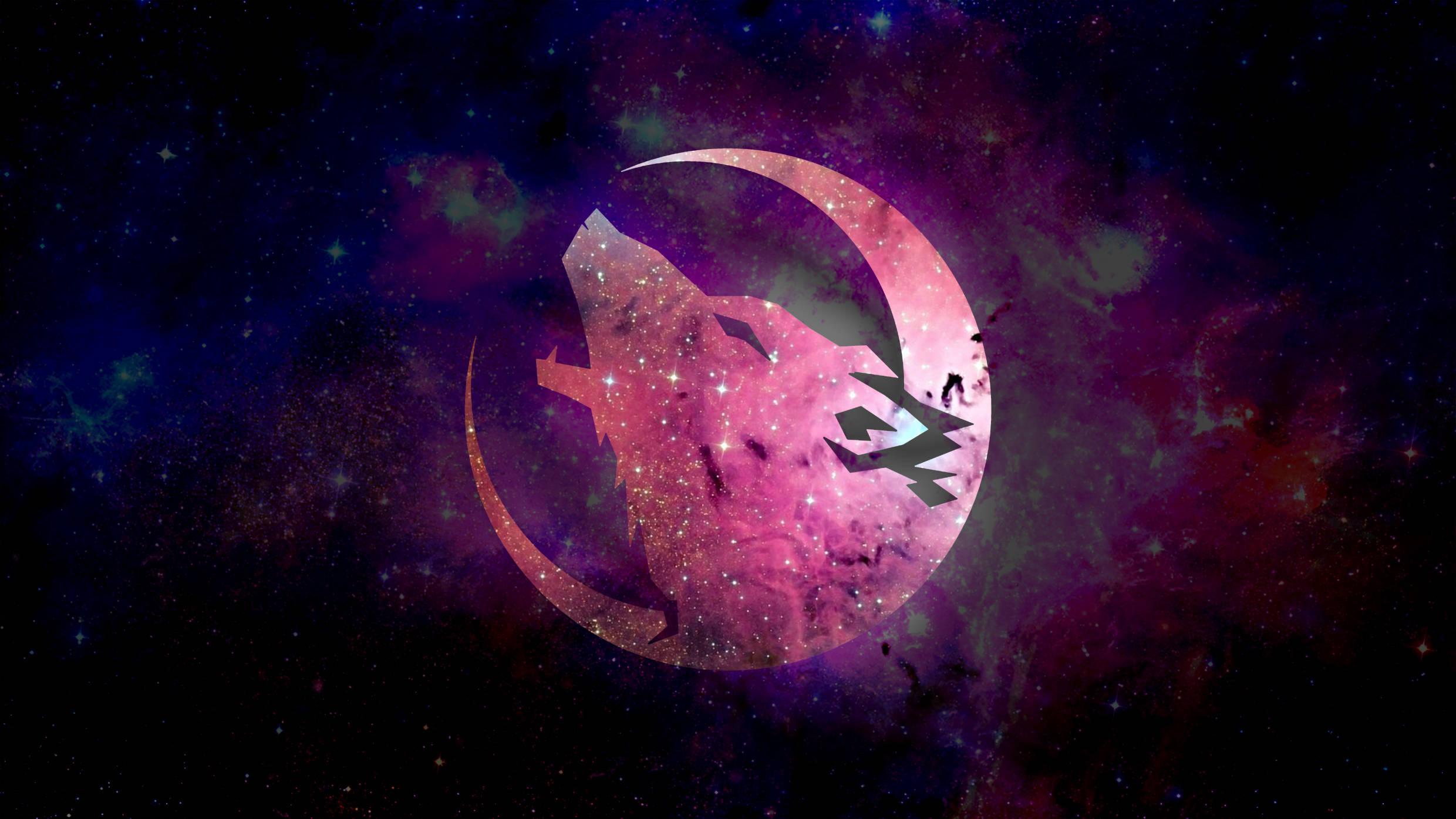 2480x1395 Download Pink Galaxy Wolf Art Wallpaper