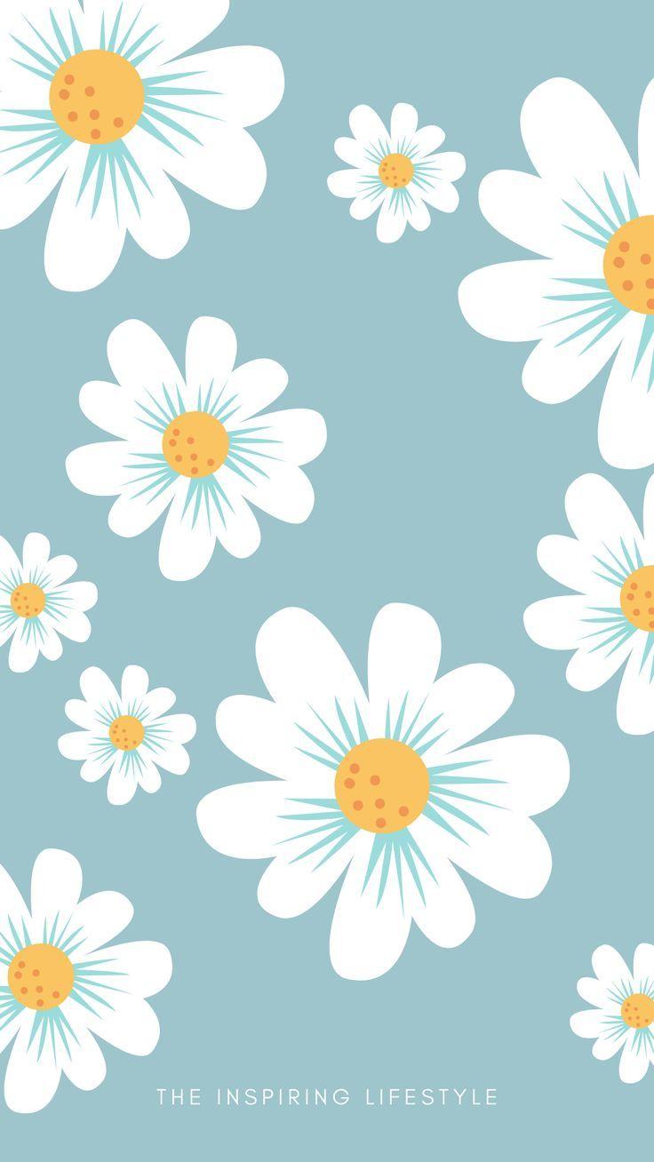 736x1308 Cutest Flowers Wallpaper in Blue. Cute flower wallpaper, Daisy wallpaper,. Fondos de pantalla de iphone, Ideas de fondos de pantalla, iPhone fondos de pantalla