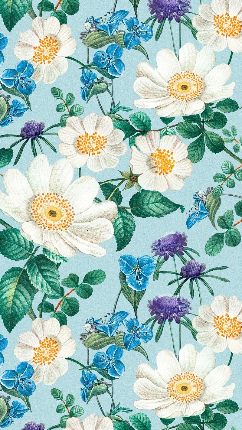 Cute Blue Floral iPhone Wallpapers Top Free Cute Blue Floral iPhone