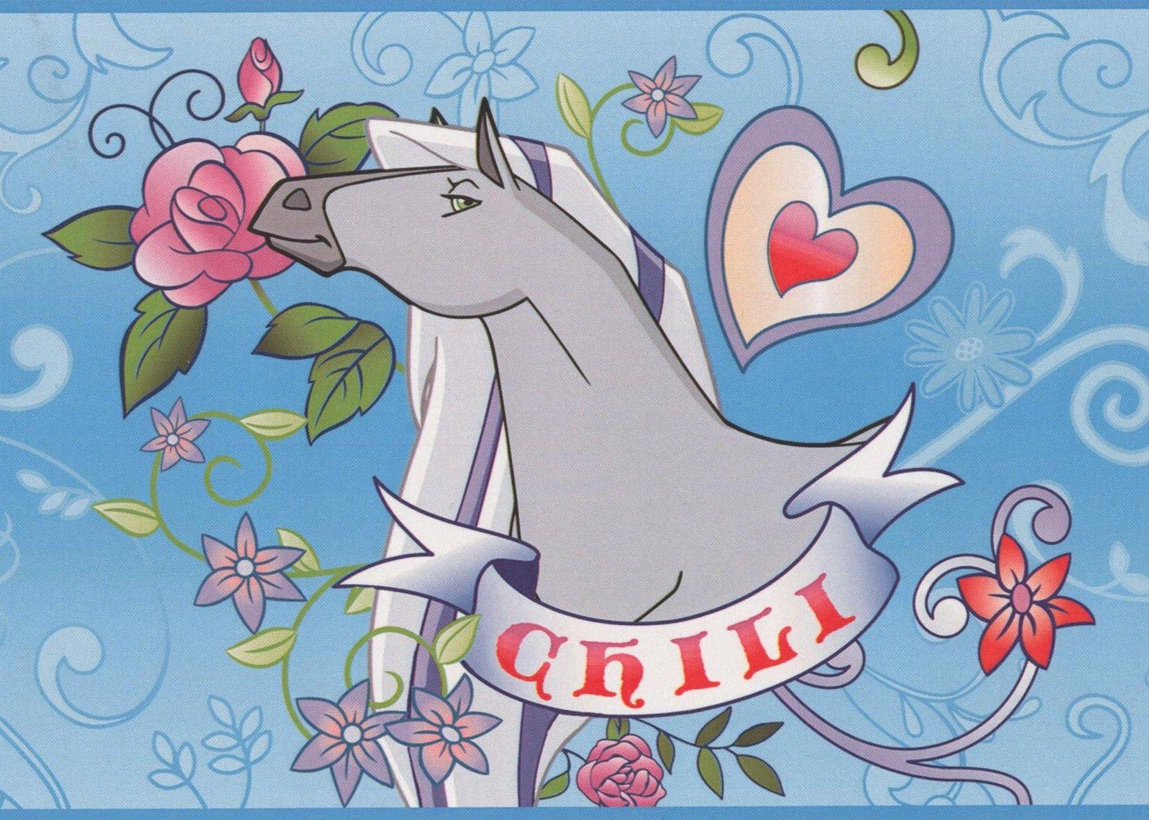 1661x1186 Horseland Cartoon Colorful Blue Wallpaper Border for Kids Playroom