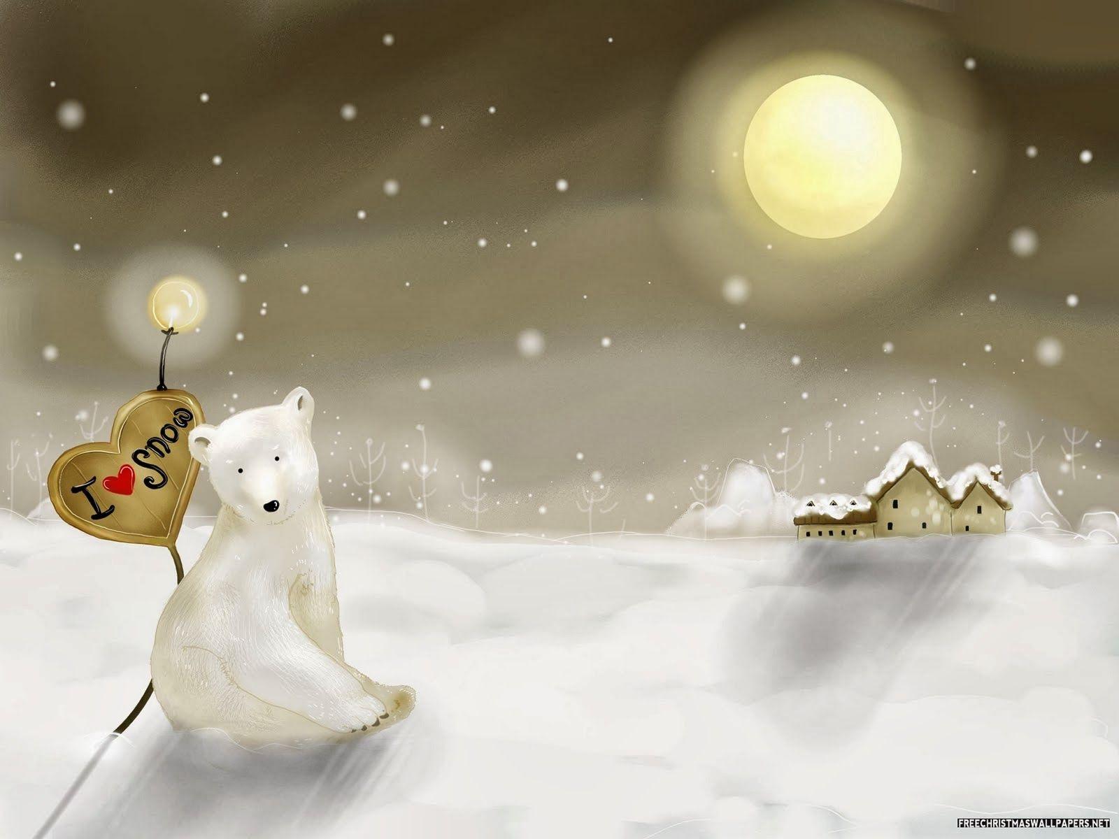 Polar Bear Christmas Desktop Wallpaper