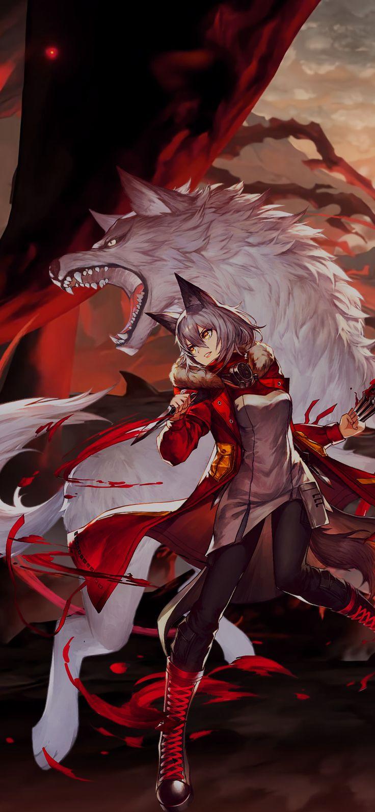 736x1594 I made a phone wallpaper of Project Red [Arknights](1080x2340). Anime wallpaper, Anime, Anime monochrome