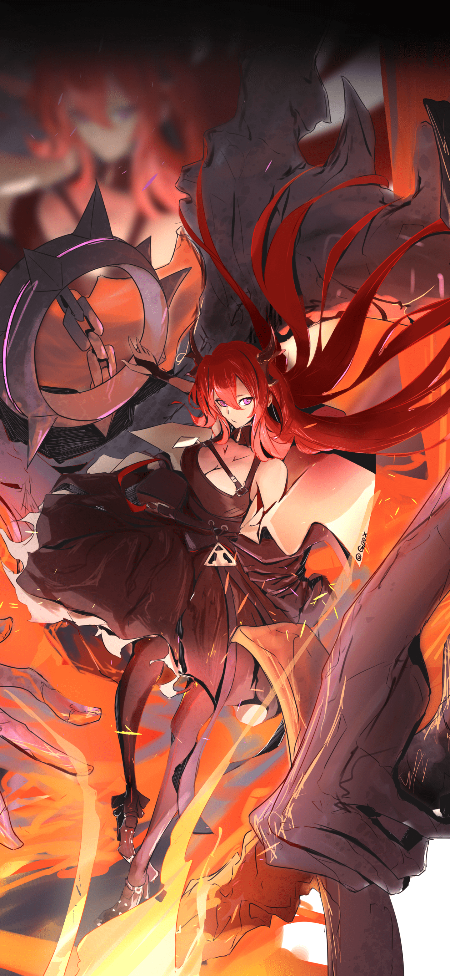 1440x3120 Arknights Phone Wallpaper by 銃箱