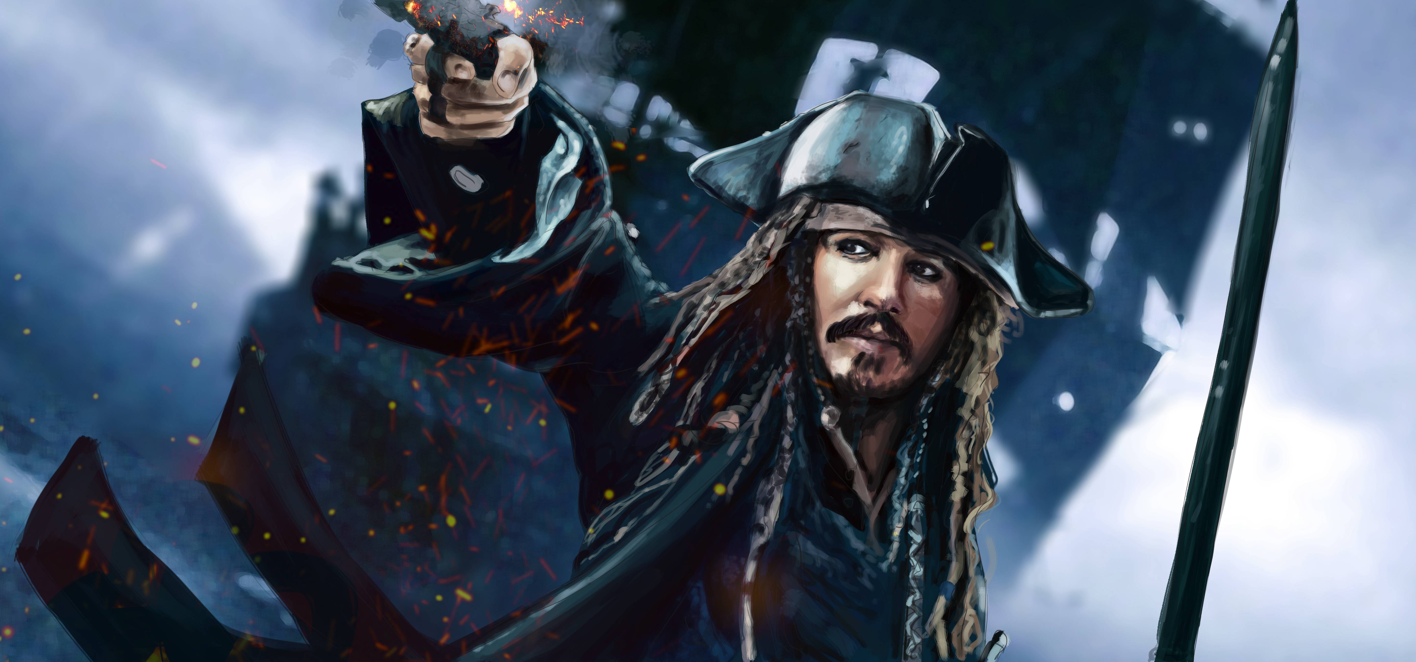 5551x2598 Jack Sparrow 5k Artwork Laptop Full HD 1080P HD 4k Wallpaper, Image, Background, Photo and Picture