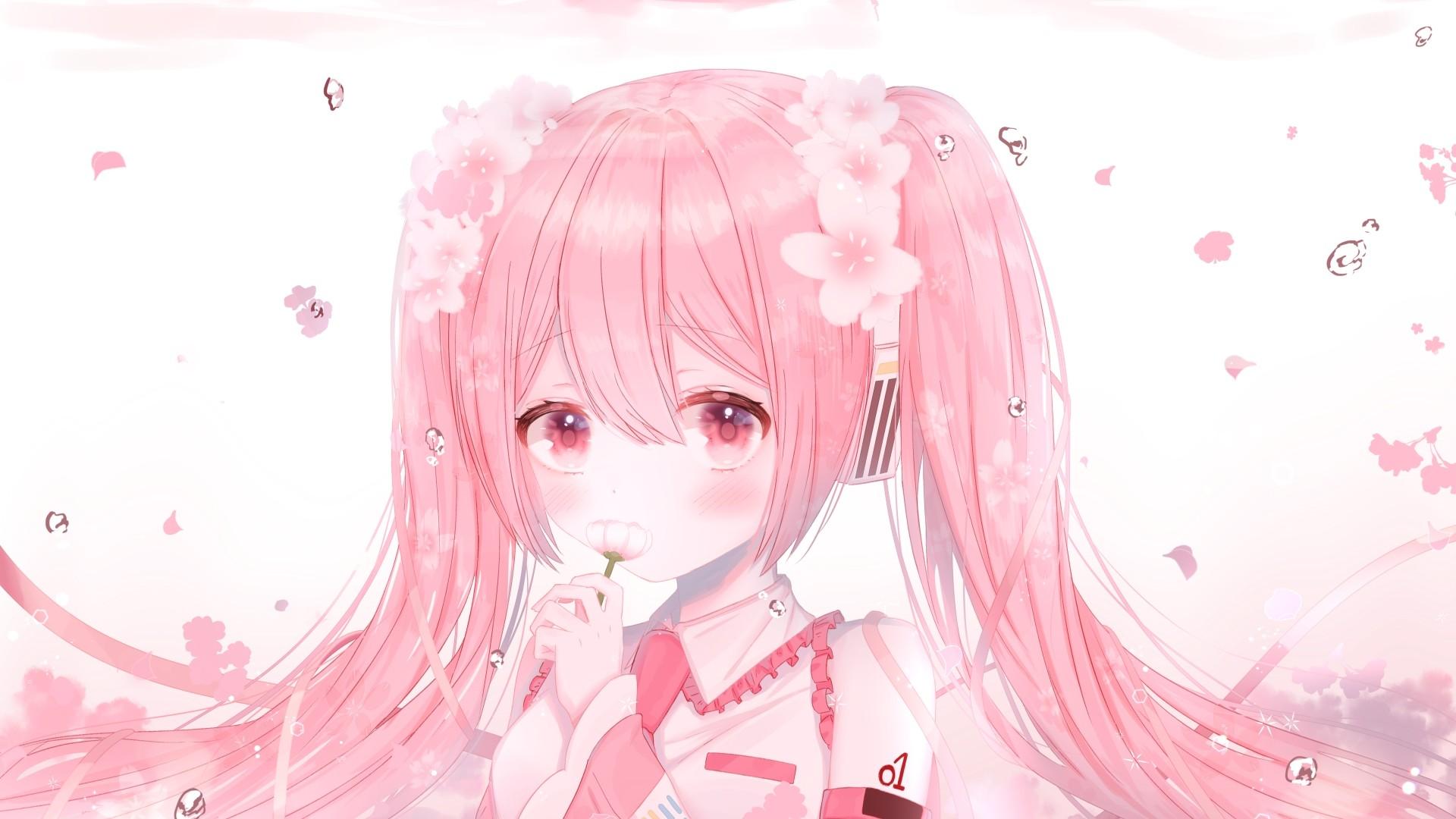 1920x1080 Pink Hair Anime Girl Wallpaper