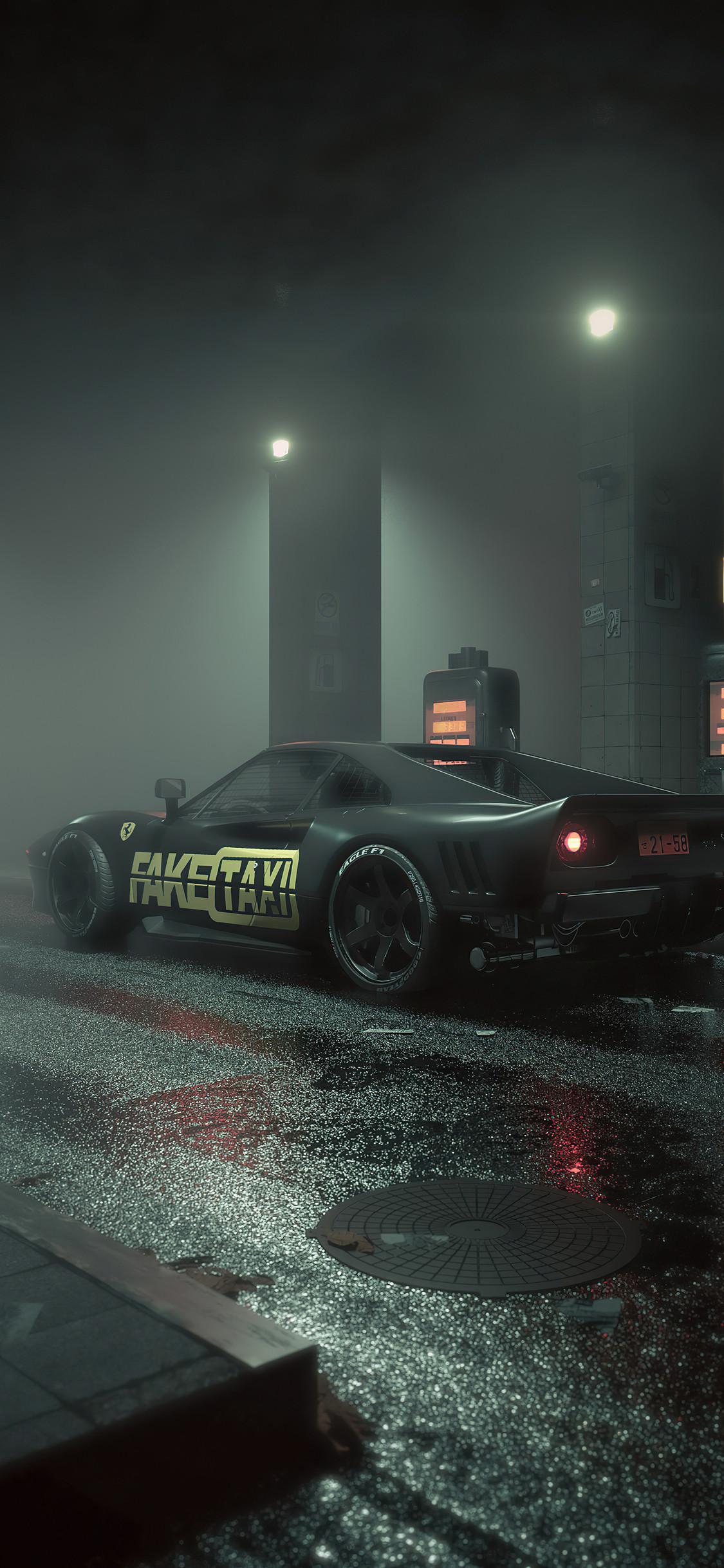 1125x2436 Night Call Taxi 5k iPhone XS, iPhone iPhone X HD 4k Wallpaper, Image, Background, Photo and Picture