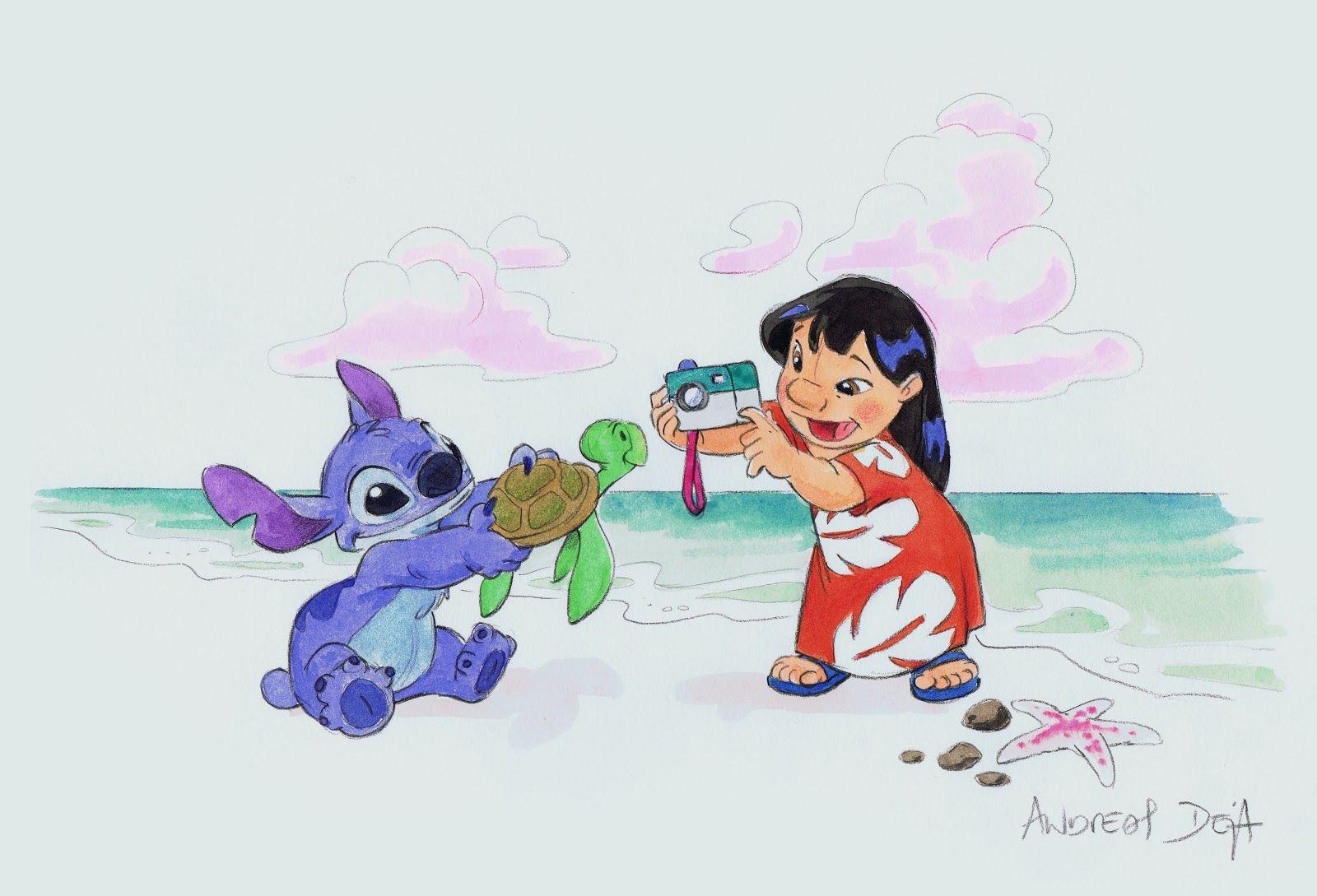 1600x1089 Lilo & Stitch Disney Cartoon Hình nền HD cho iPad - Phim hoạt hình