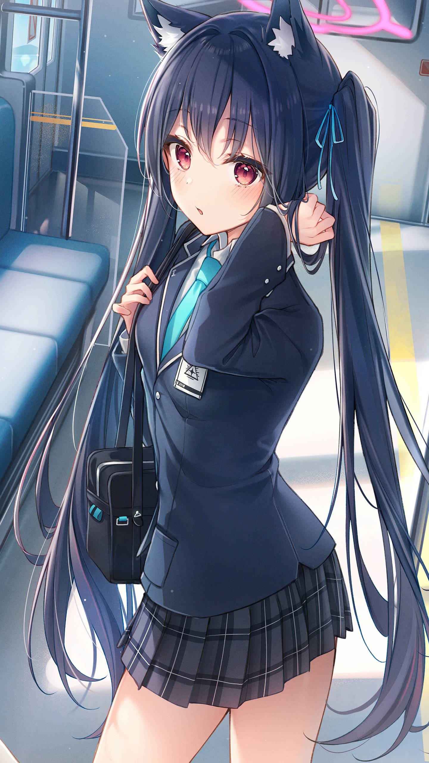 1440x2560 Shiroko Kuromi Serika Blue Archive On Train Samsung Galaxy S S7 , Google Pixel XL , Nexus 6P , LG G5 HD 4k Wallpaper, Image, Background, Photo and Picture