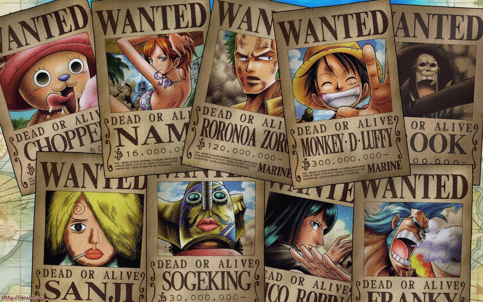 1680x1050 One Piece Wanted Poster Wallpaper