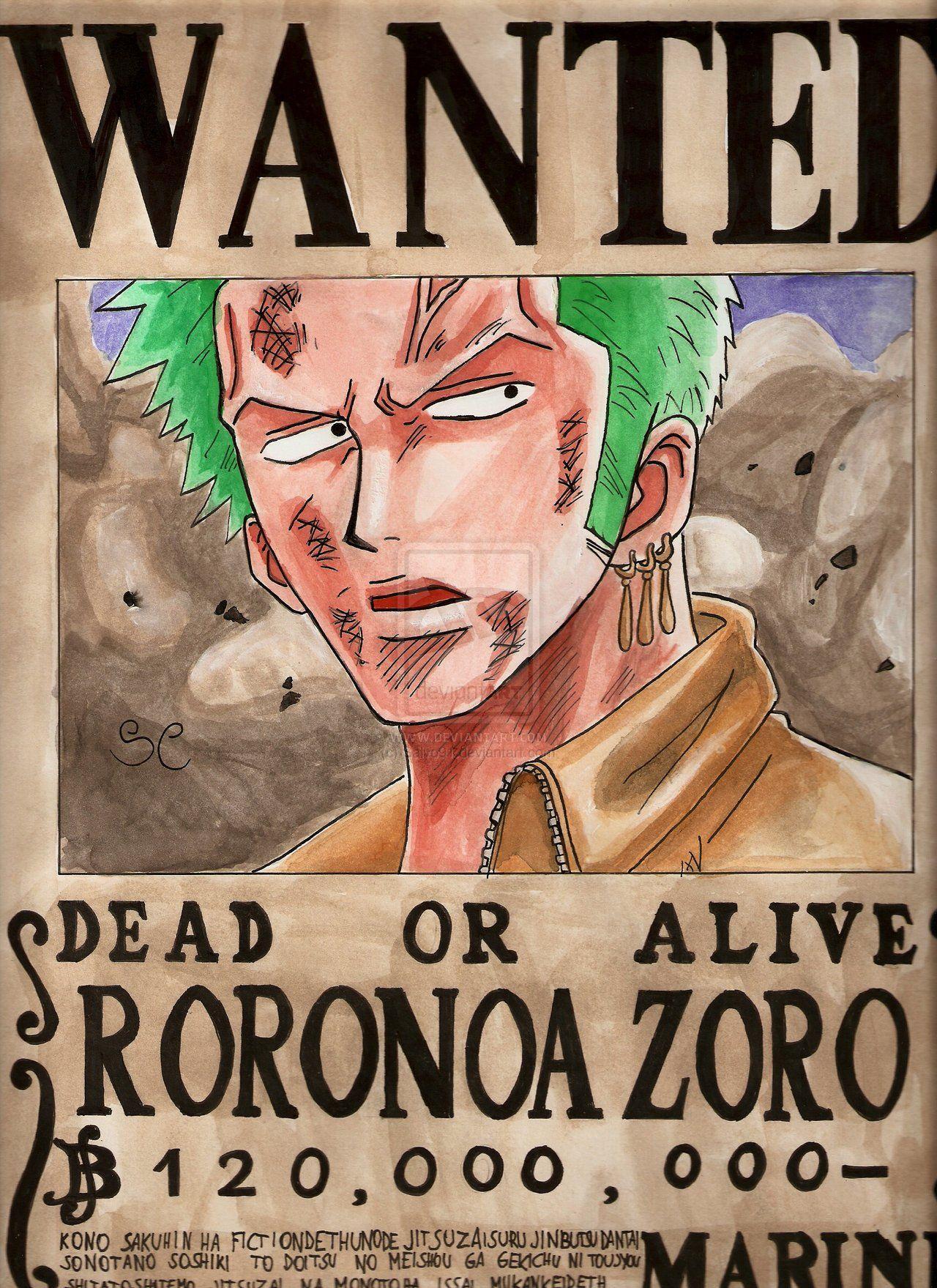 1280x1759 Wanted Zoro Wallpaper