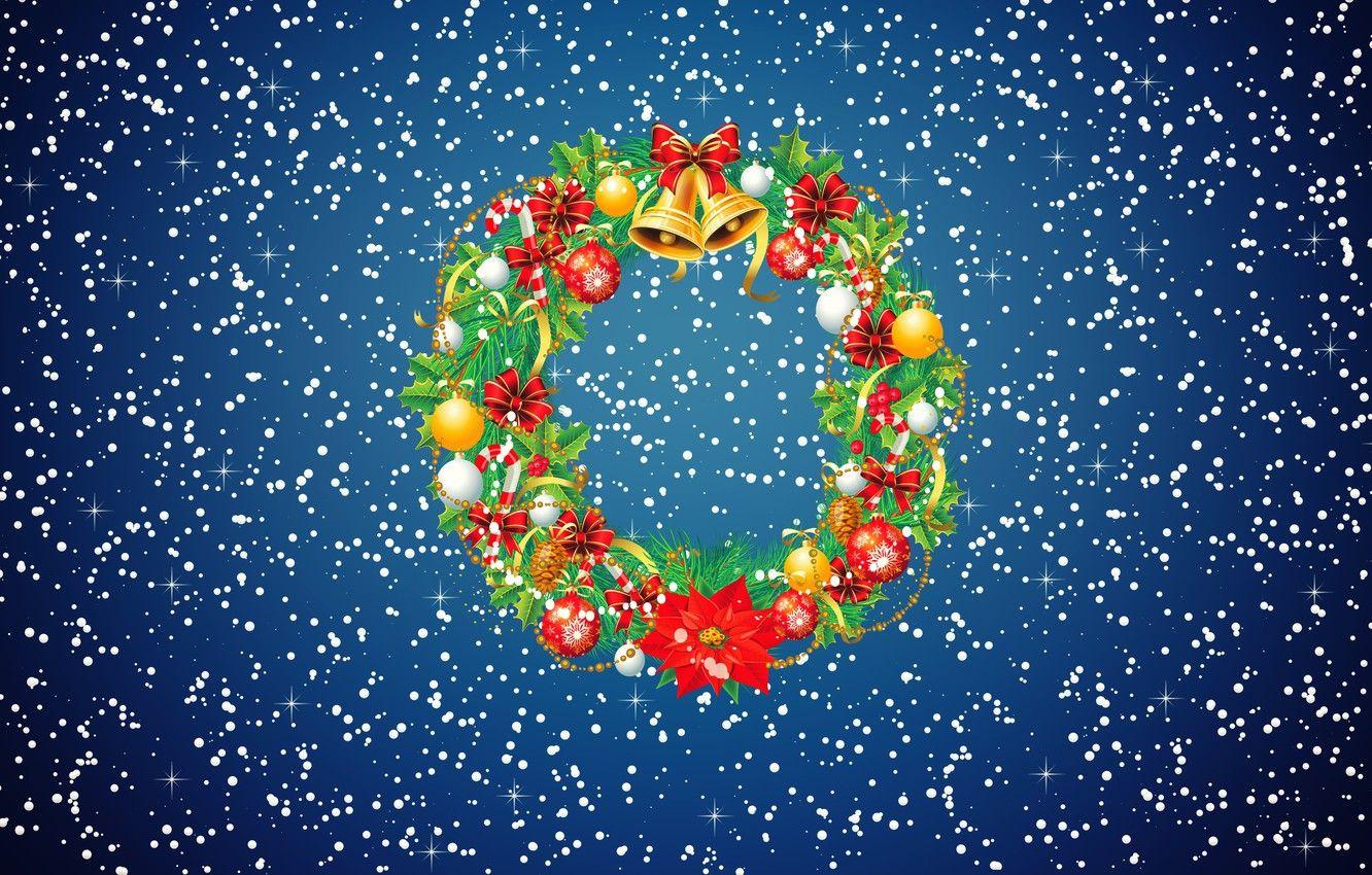 1332x850 Wallpaper Winter, Minimalism, Snow, New Year, Christmas, Snowflakes