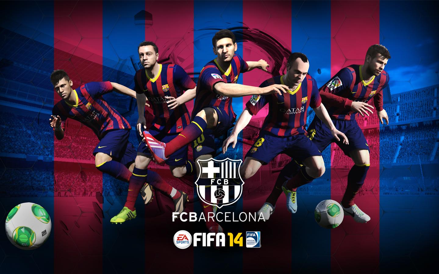 1440x900 FC Barcelona FIFA 14 Wallpaper