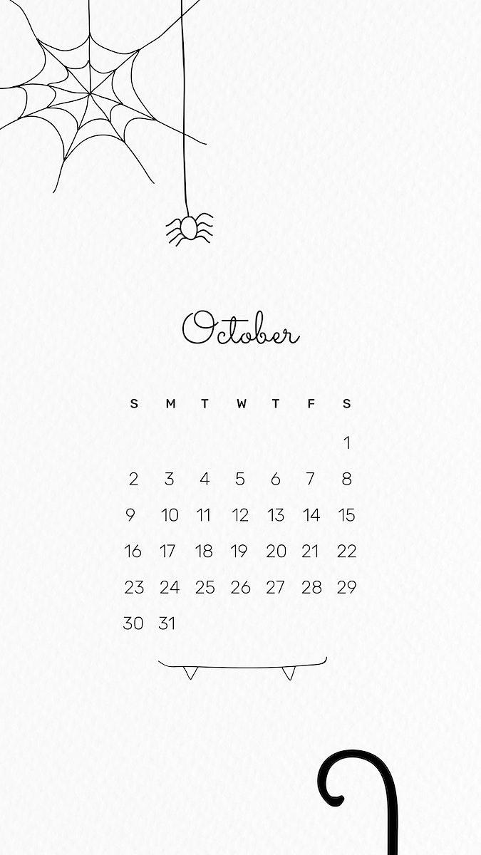 675x1200 Cute 2022 October calendar, monthly