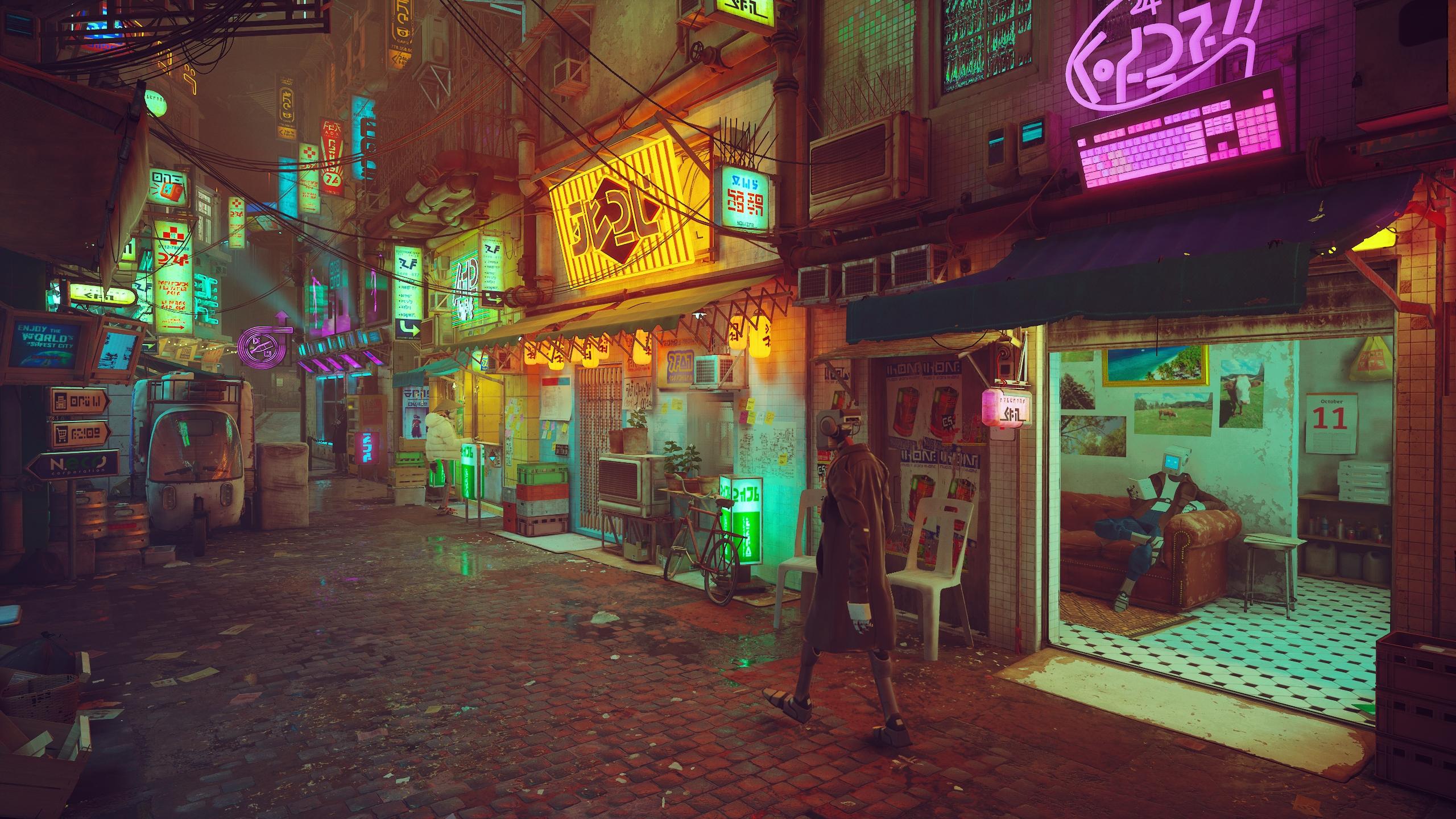 2560x1440 Stray Video Games Game CG Screen Shot Wallpaper:2560x1440